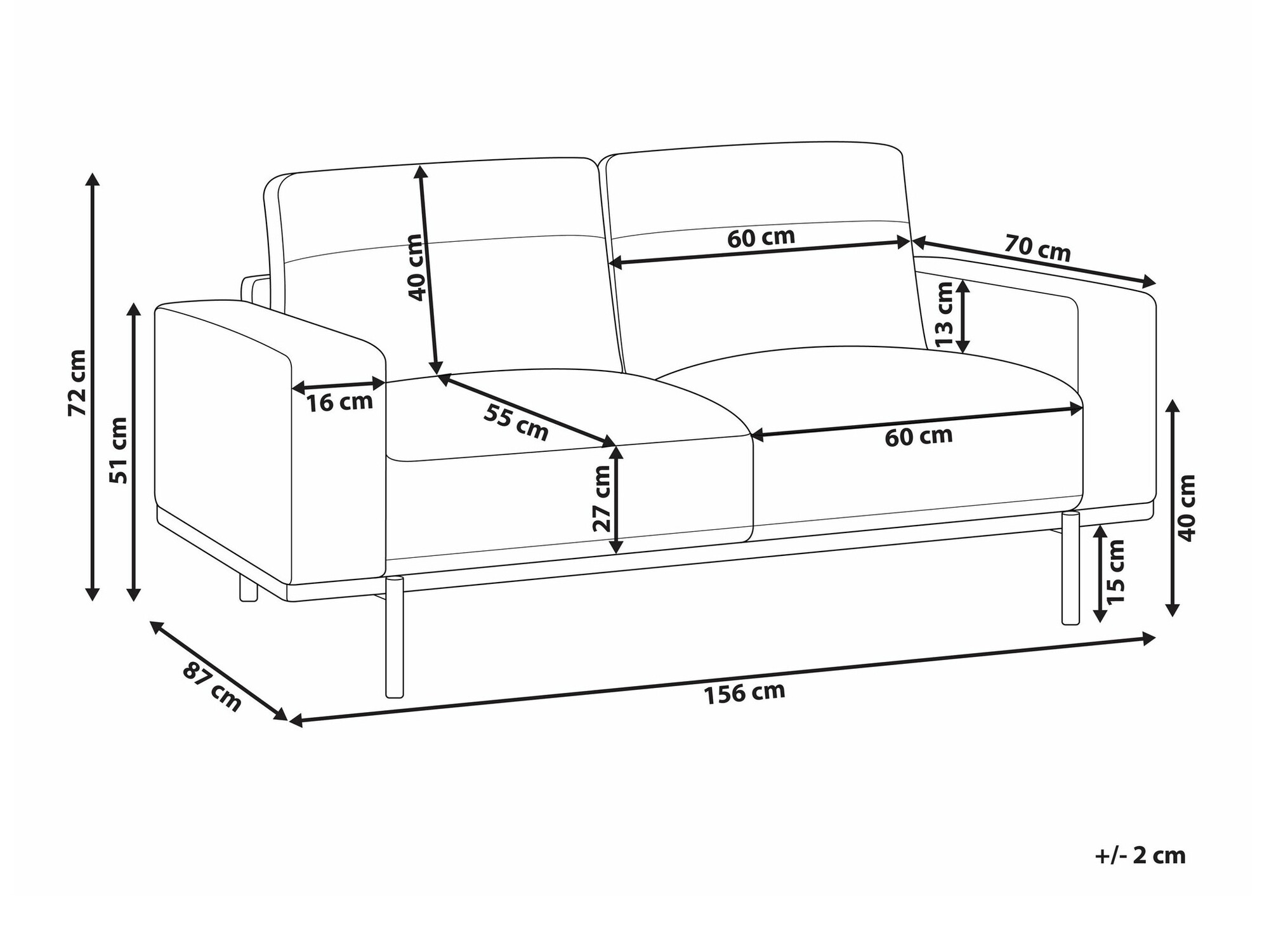 Kauč Berwyn 2066 (Crna)