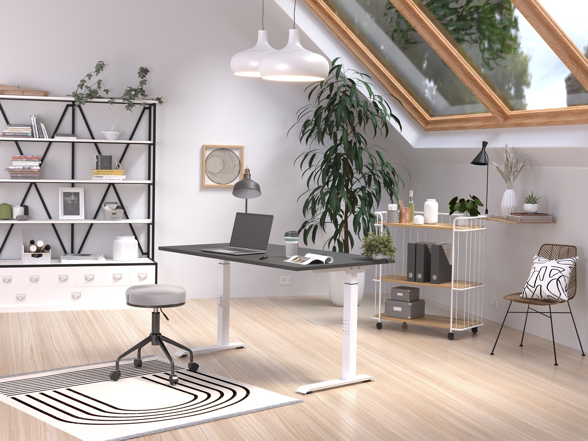 Uredski stol Sacramento 419 (Grafit + Bijela)