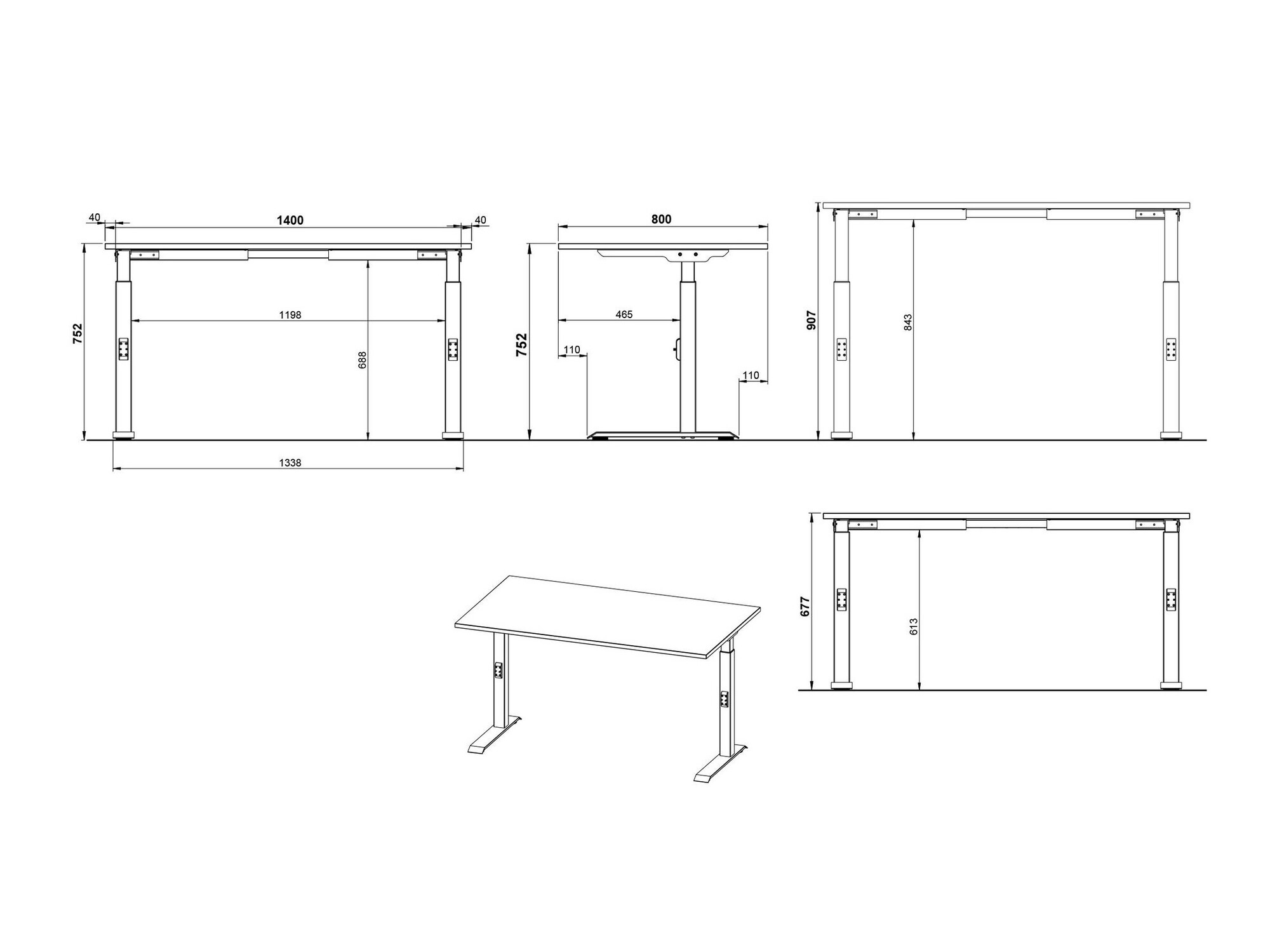 Uredski stol Sacramento 419 (Grafit + Bijela)