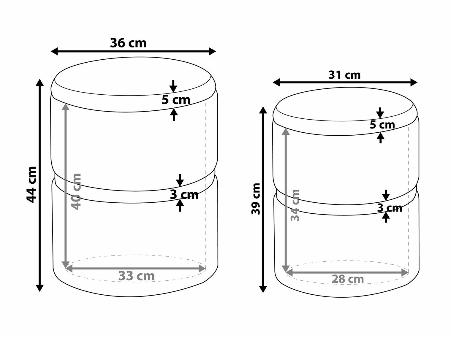 Set taburea Berwyn 1581 (Smeđa)