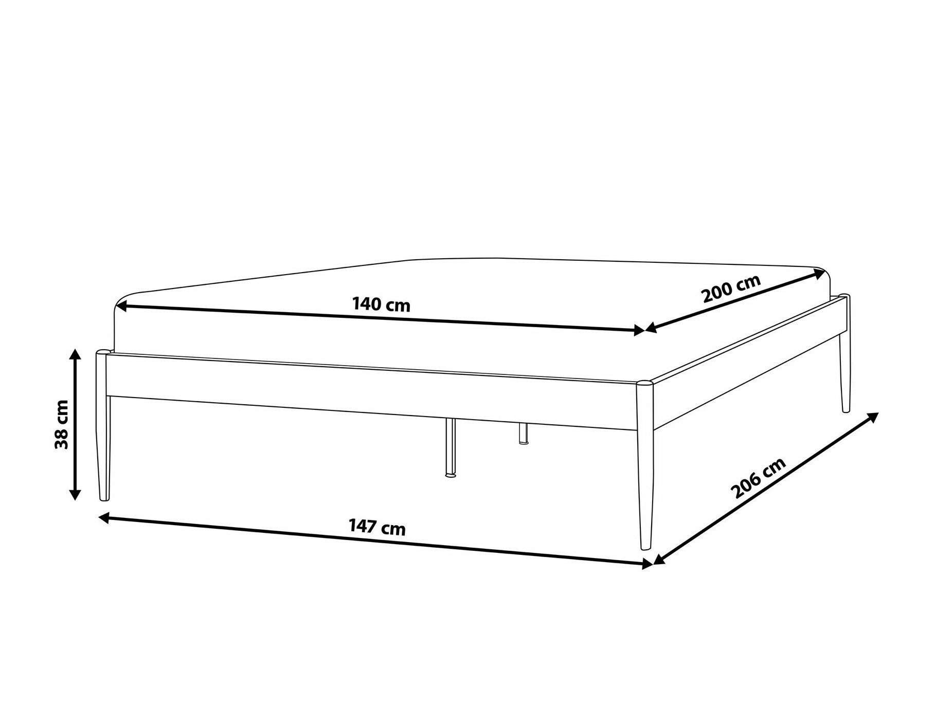 Krevet Berwyn 1588 (Crna)