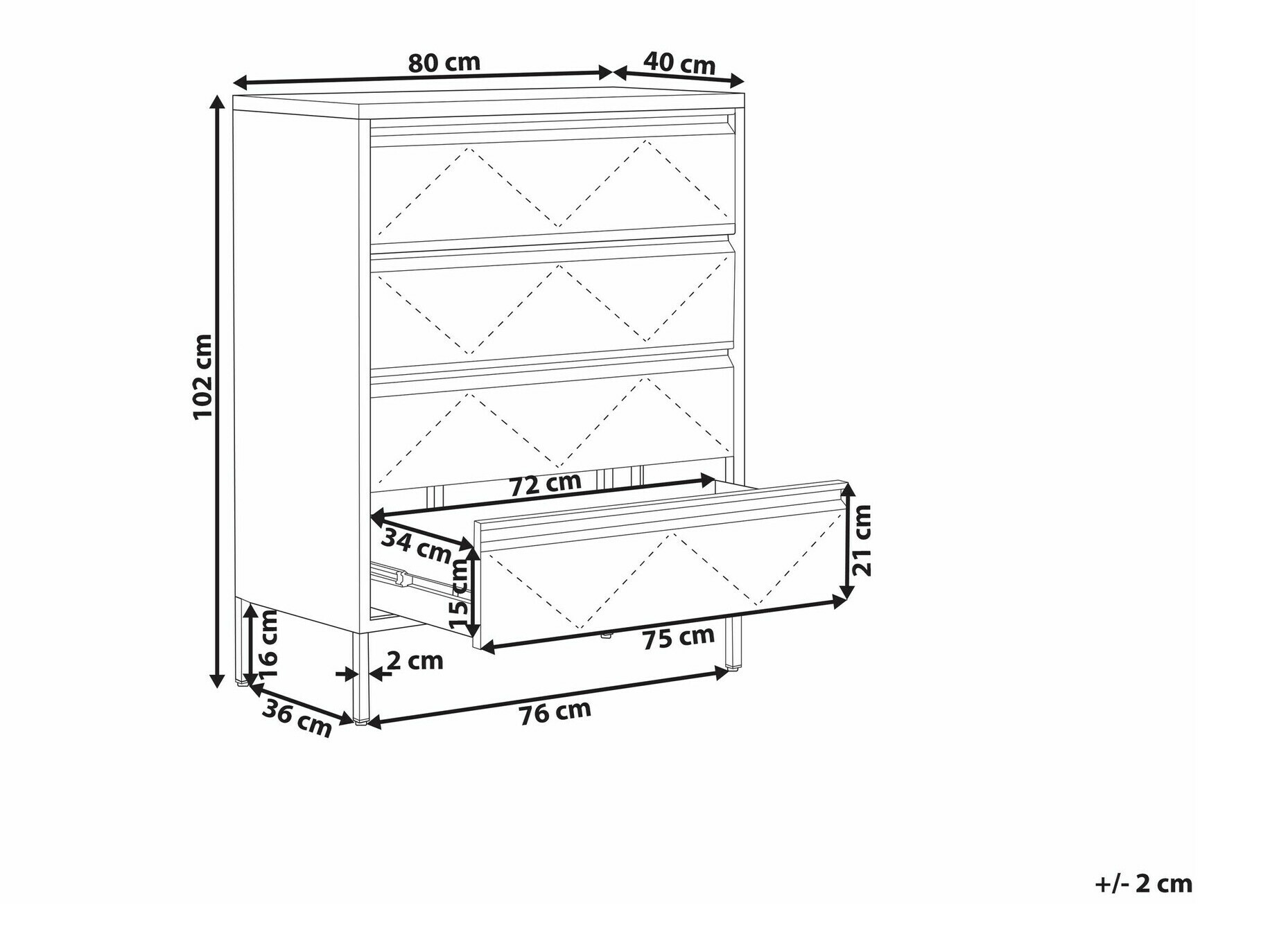 Komoda Berwyn 1513 (Crna)