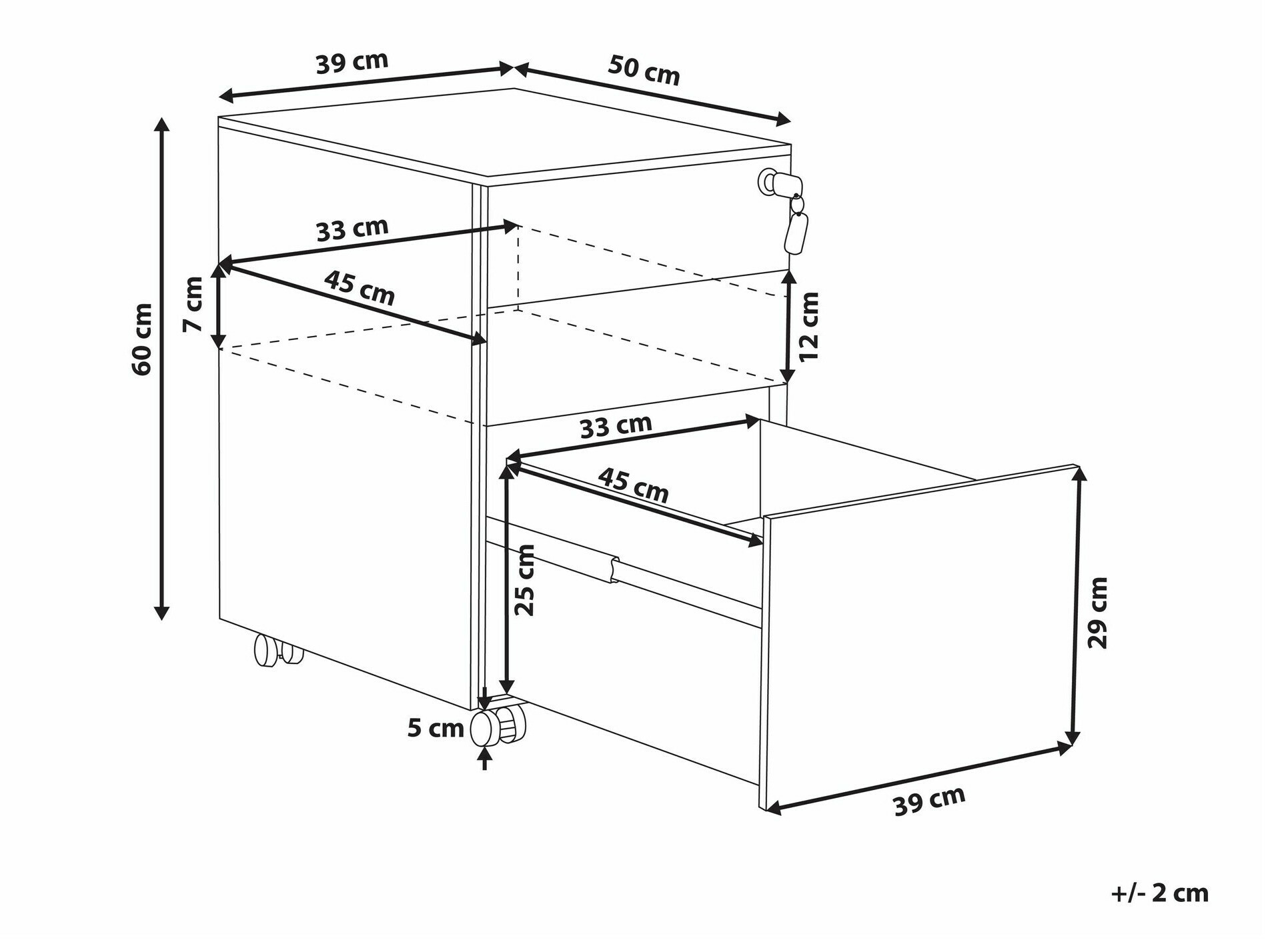 Ladičar Berwyn 1521 (Crvena)
