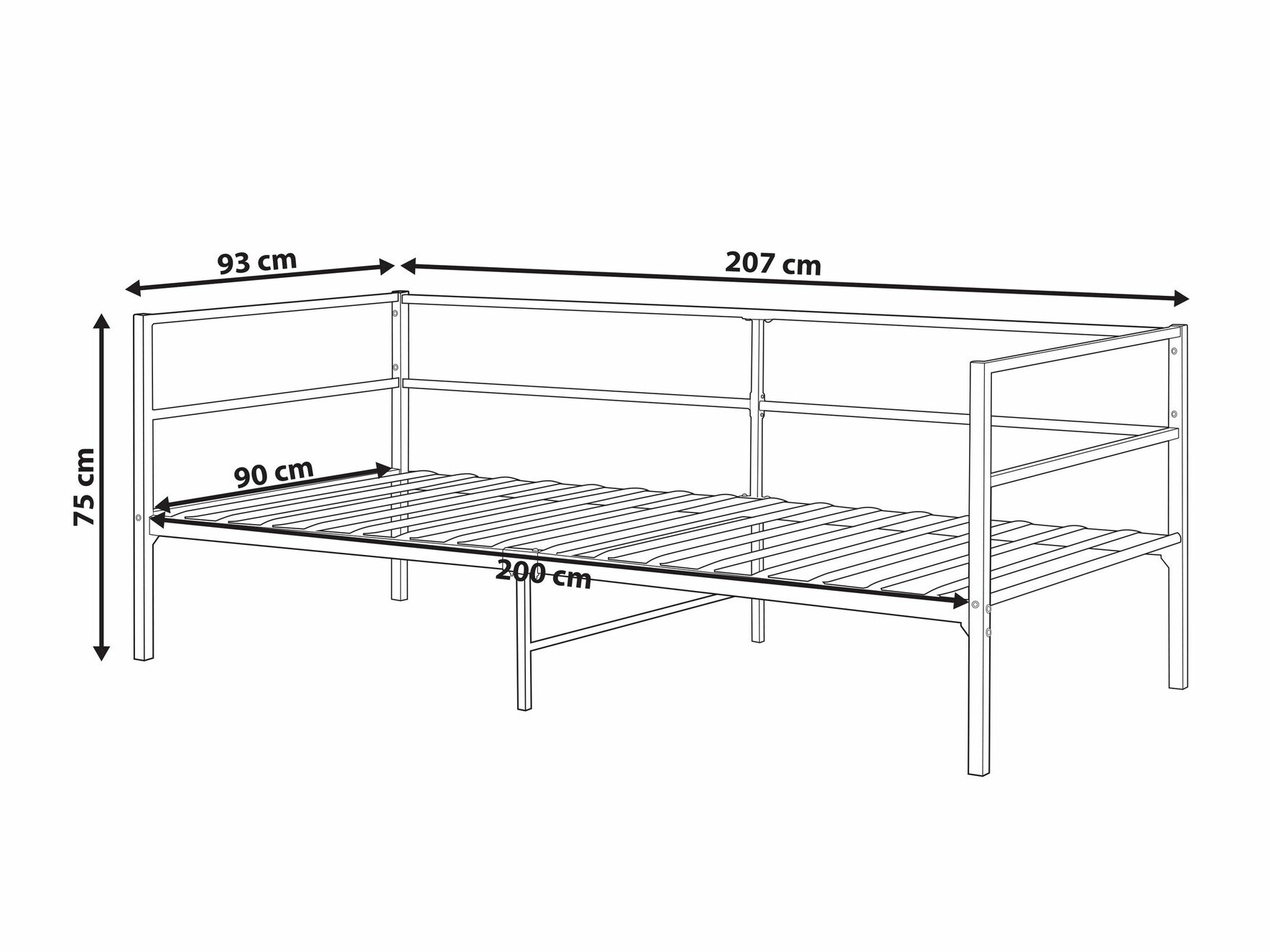 Krevet Berwyn 2016 (Crna)