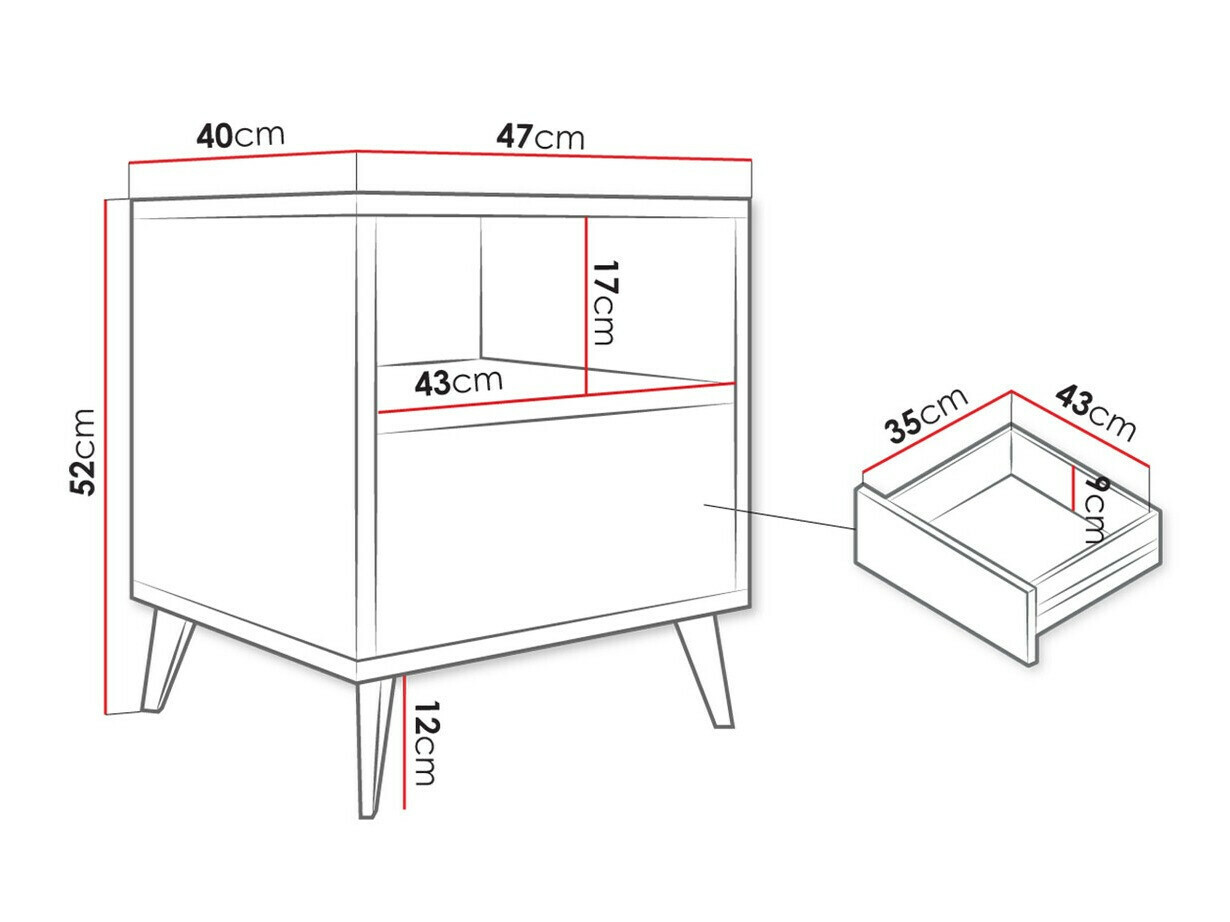Noćni ormarić Comfivo Lomcali 107