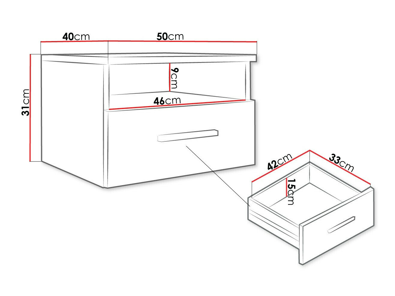 Noćni ormarić Comfivo Pastor
