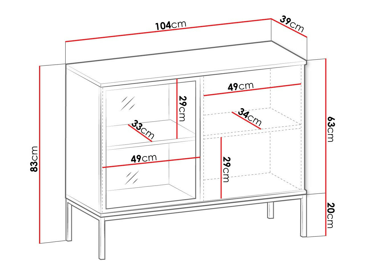 Ormarić Soferi 107 (Crna + Hrast Wotan)