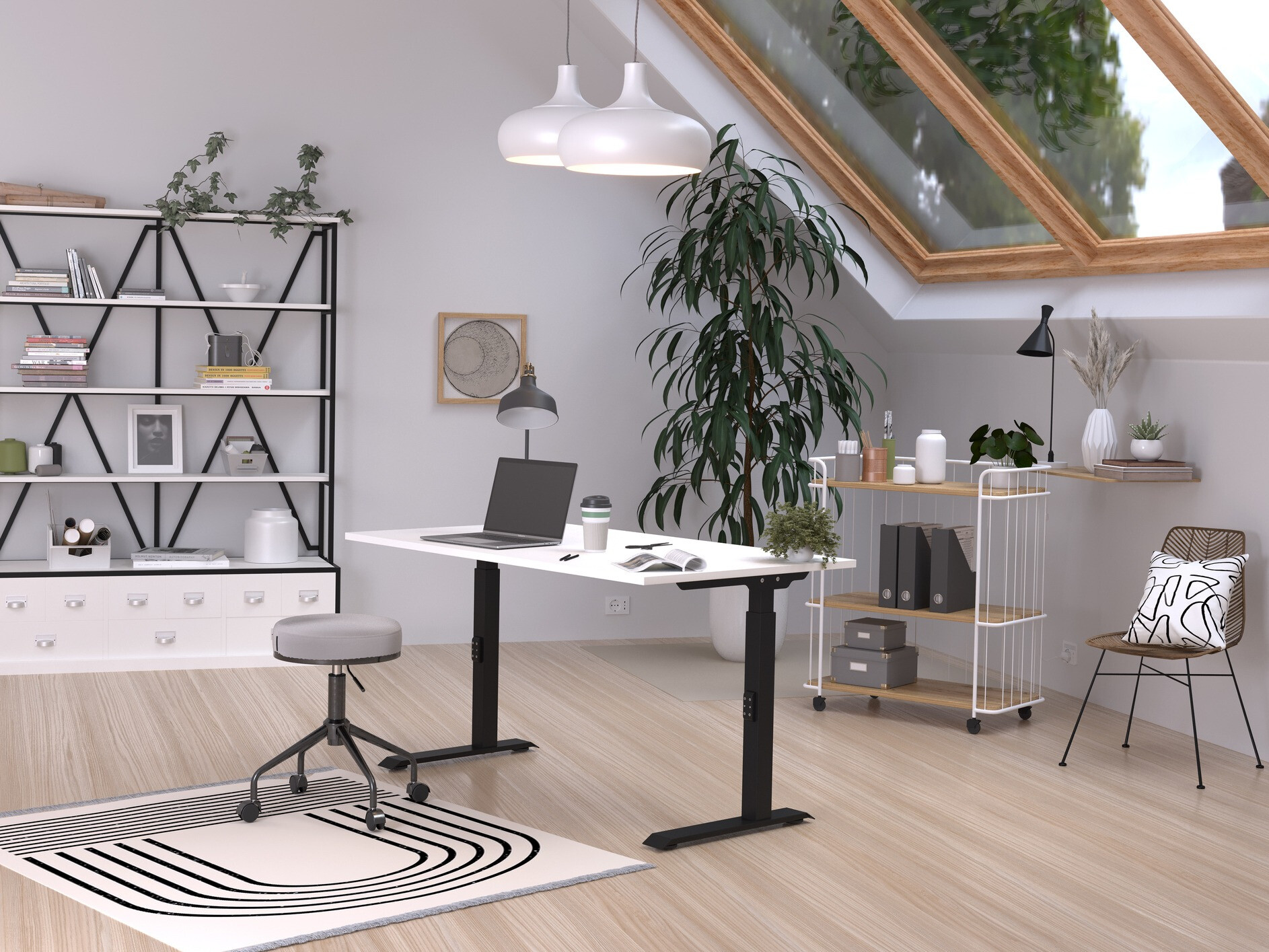 Uredski stol Sacramento 420 (Bijela + Crna)