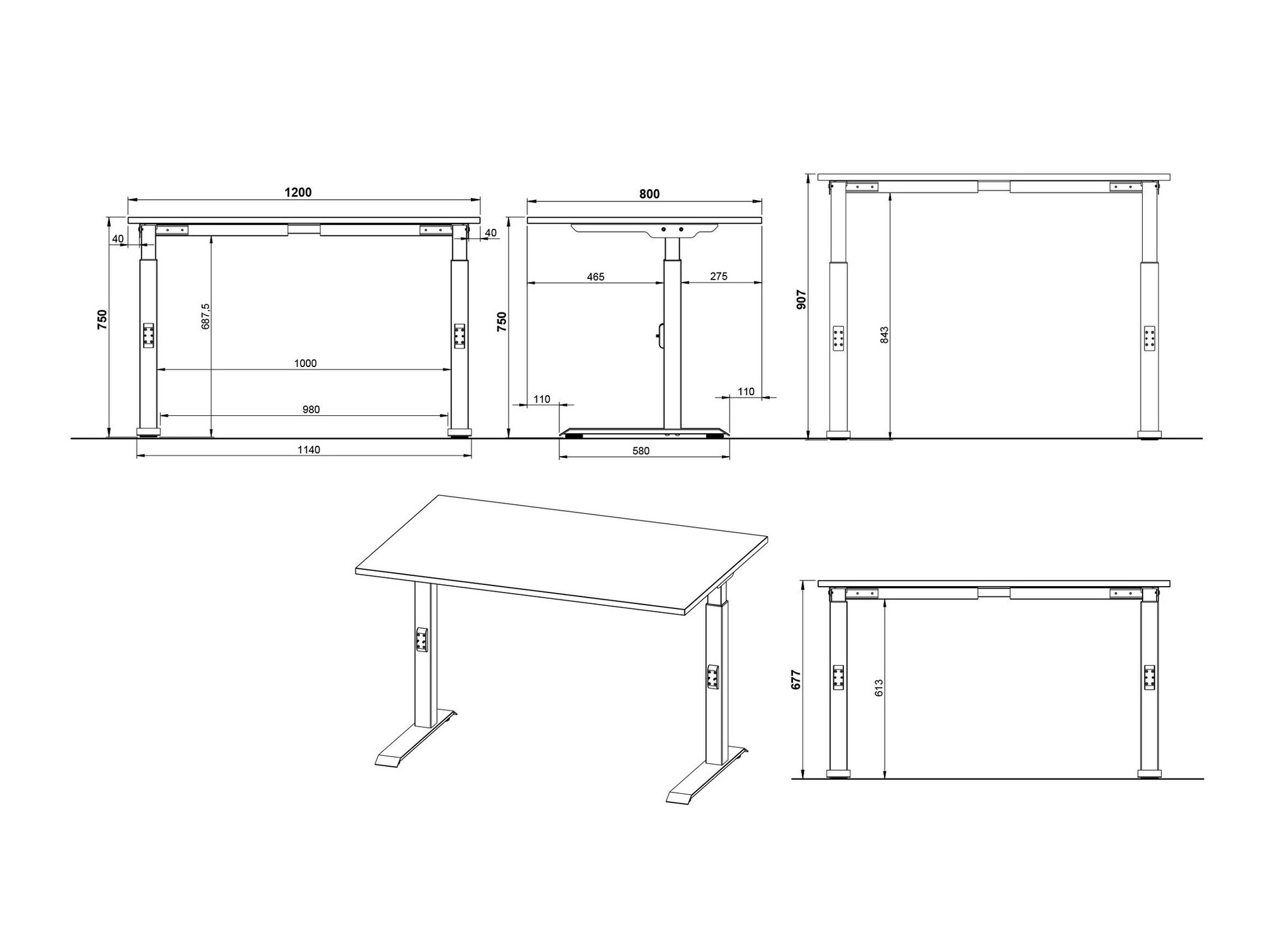 Uredski stol Sacramento 420 (Bijela + Crna)