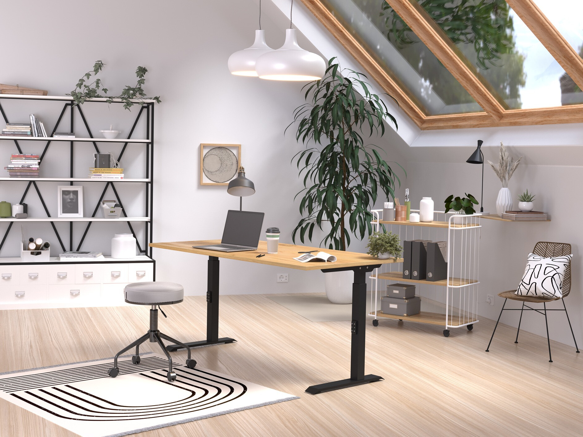 Uredski stol Sacramento 421 (Navarra hrast + Crna)