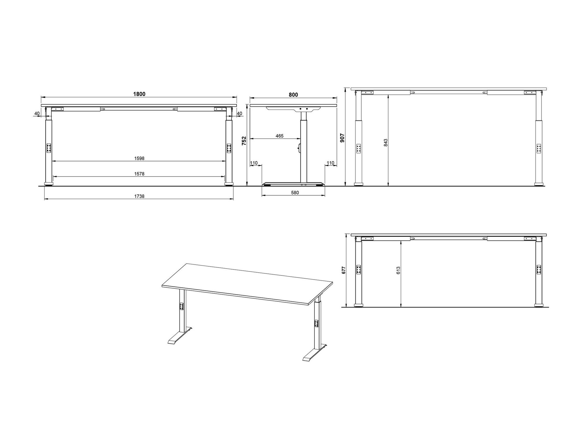Uredski stol Sacramento 422 (Bijela + Crna)