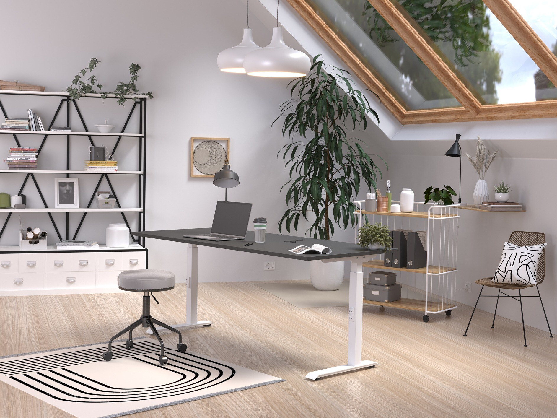 Uredski stol Sacramento 422 (Grafit + Bijela)