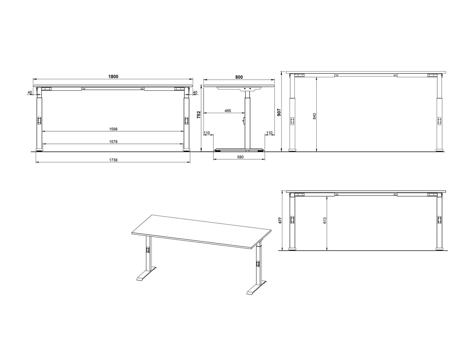 Uredski stol Sacramento 422 (Grafit + Bijela)
