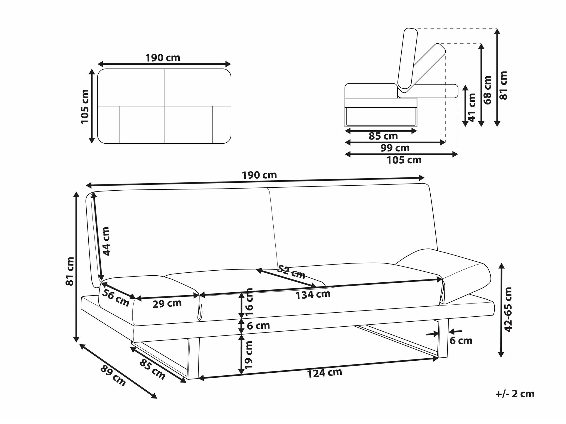 Kauč na razvlačenje Berwyn 1646 (Tamno plava)