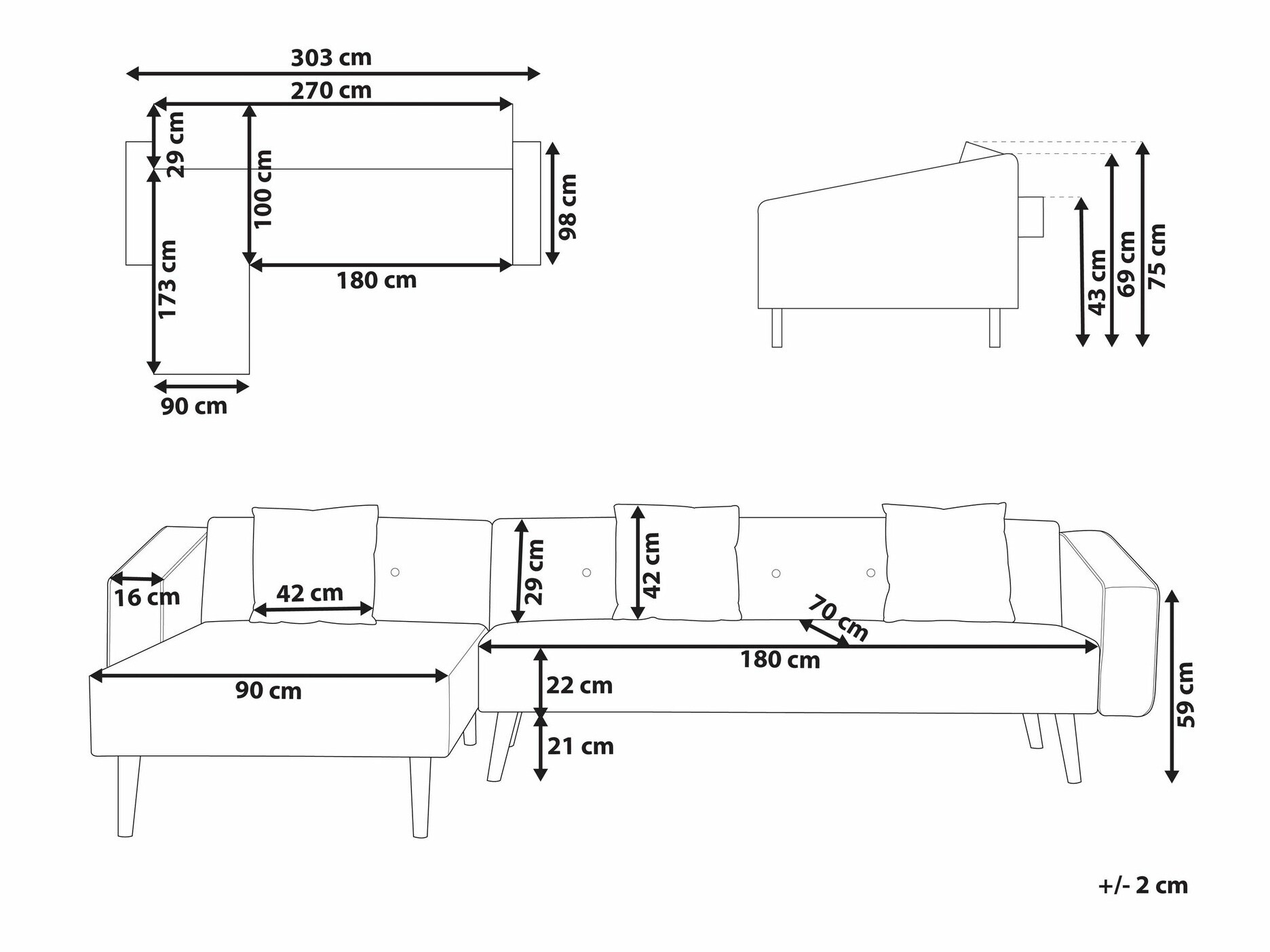 Kutna garnitura Berwyn 1645 (Plava)