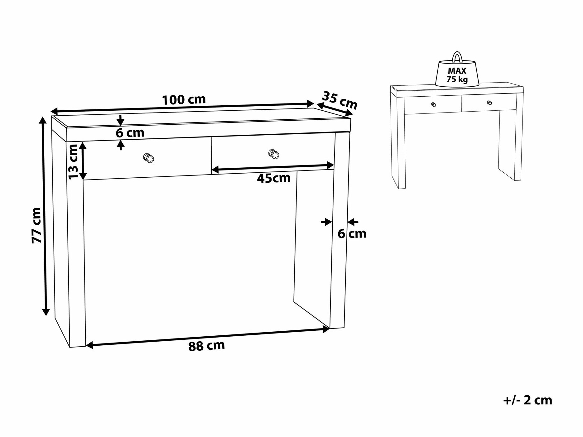 Konzolni stolić Berwyn 1653