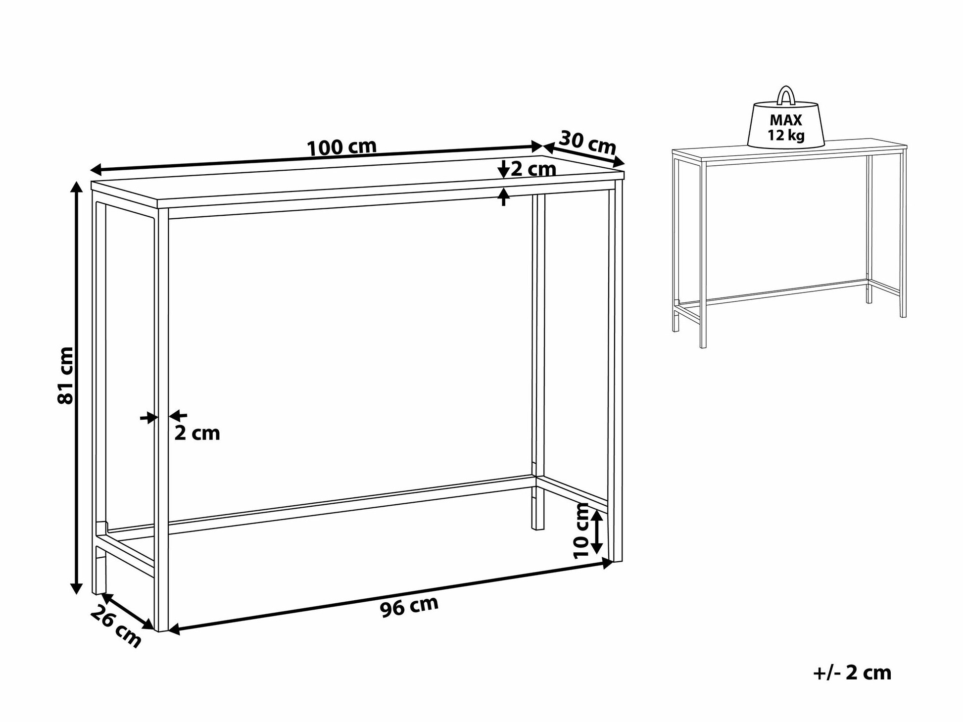 Konzolni stolić Berwyn 1654