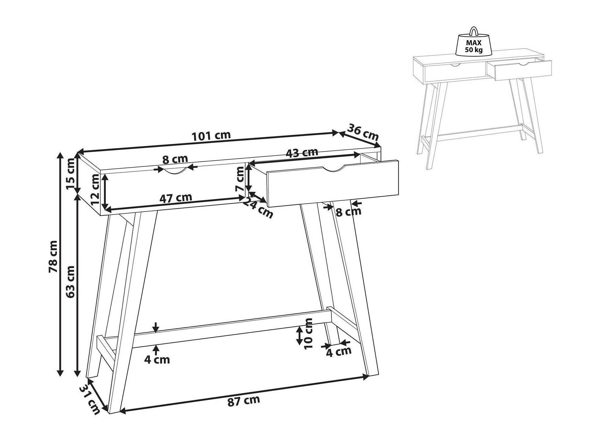 Konzolni stolić Berwyn 1659