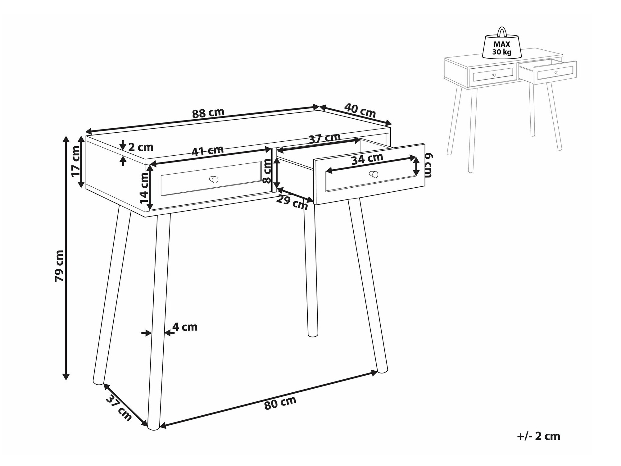 Konzolni stolić Berwyn 1664