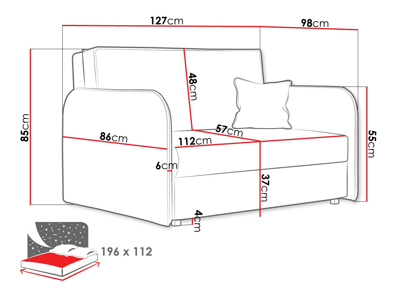 Kauč na razvlačenje Lirael II (Mono 232)