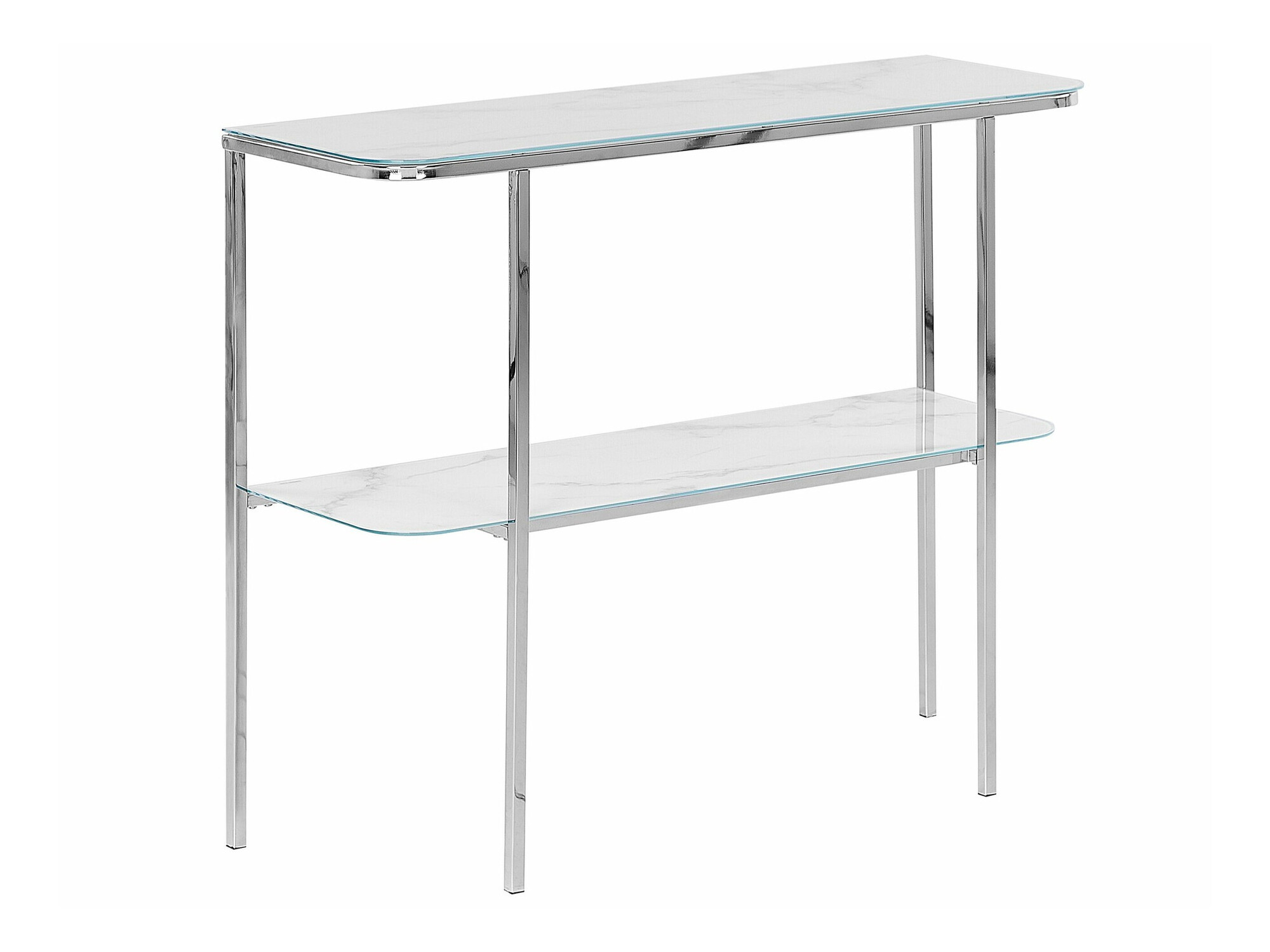 Konzolni stolić Berwyn 1669 (Srebrna + Bijeli mramor)