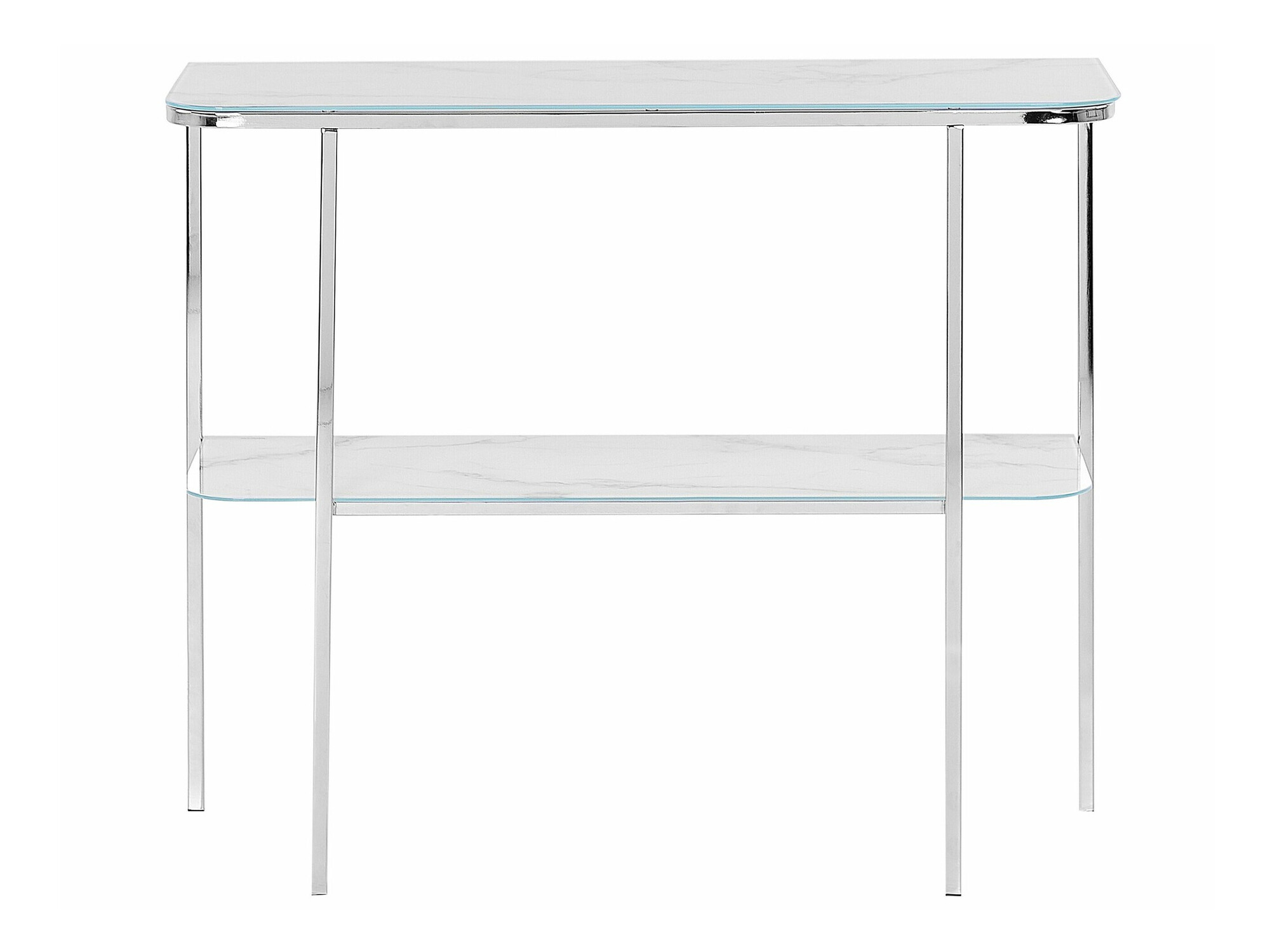 Konzolni stolić Berwyn 1669 (Srebrna + Bijeli mramor)