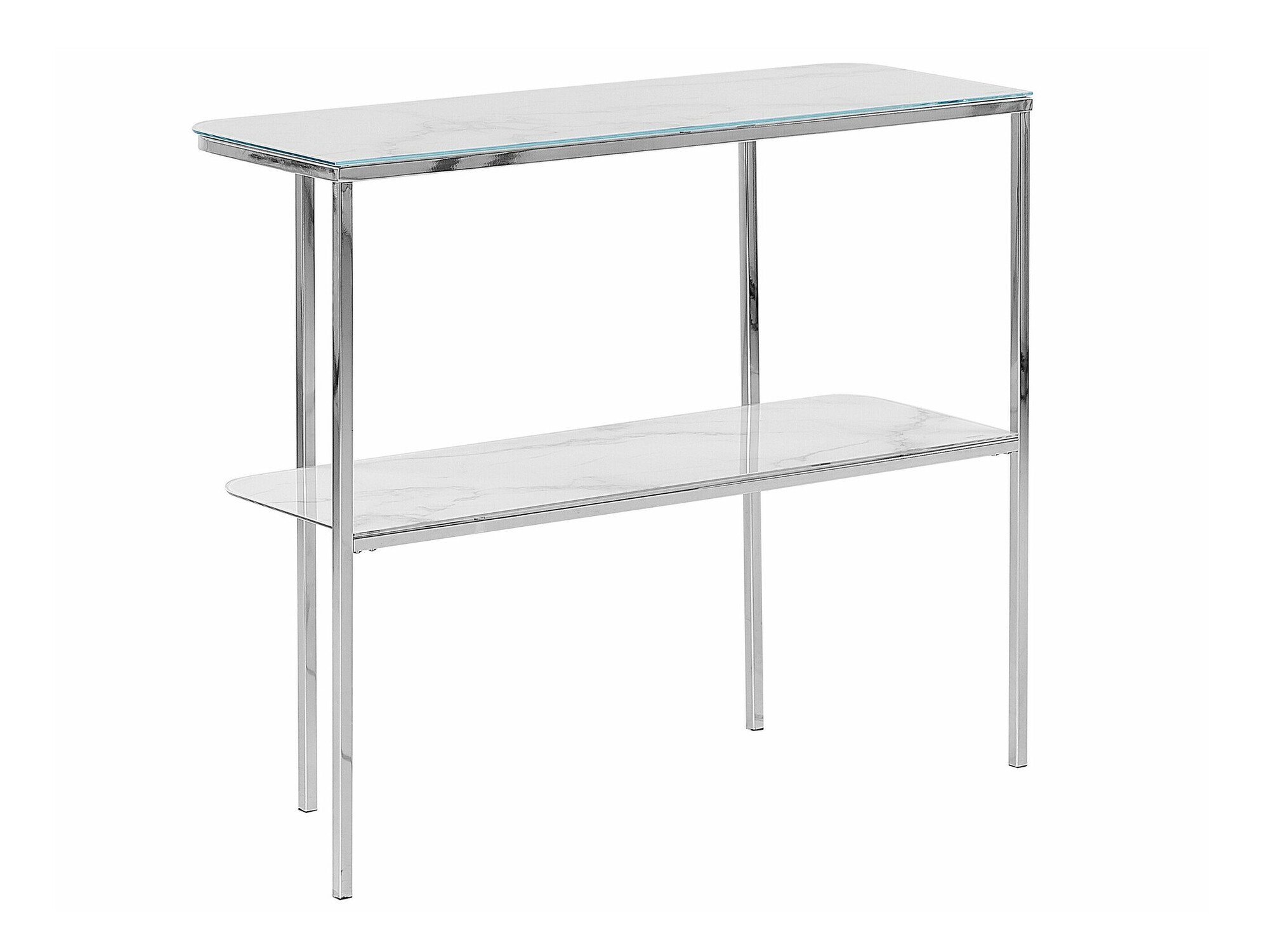 Konzolni stolić Berwyn 1669 (Srebrna + Bijeli mramor)