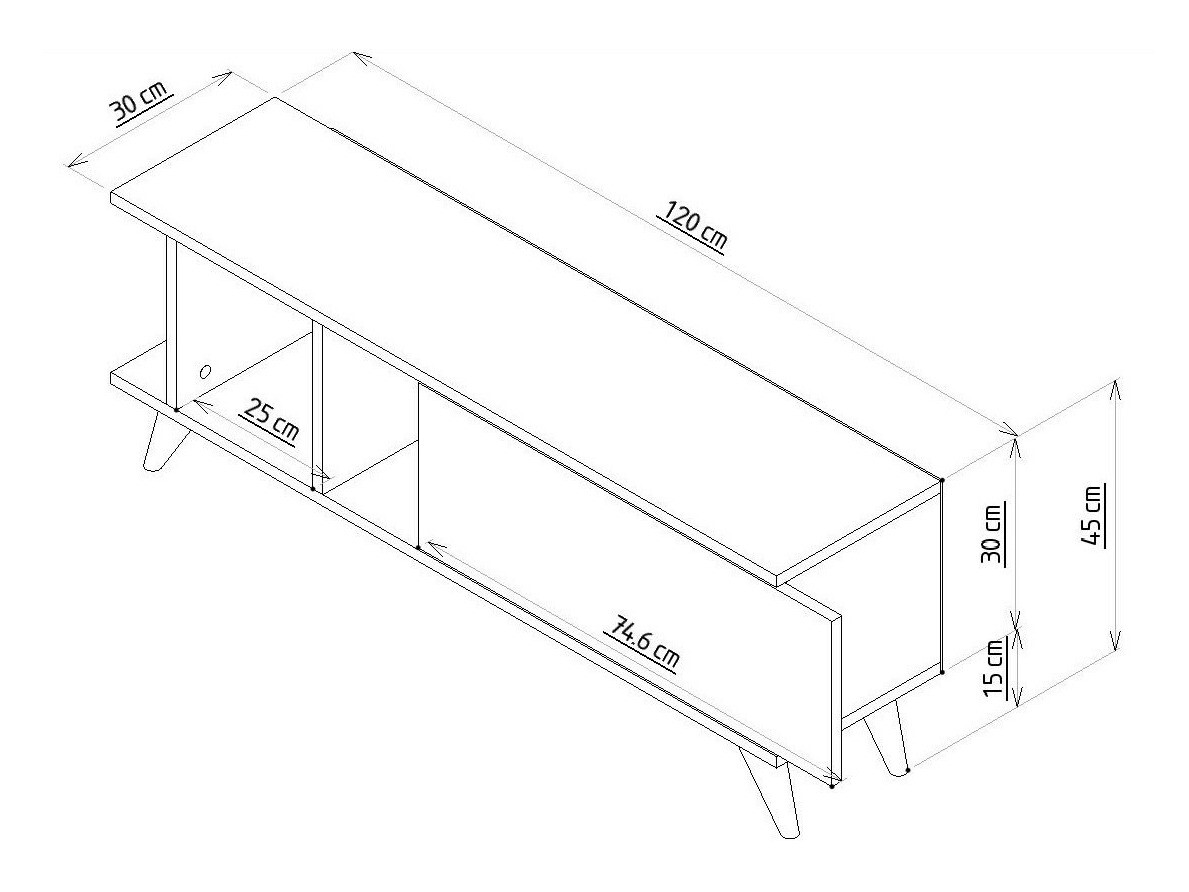 TV stol Kailua 1952 (Hrast + Bijeli mramor)