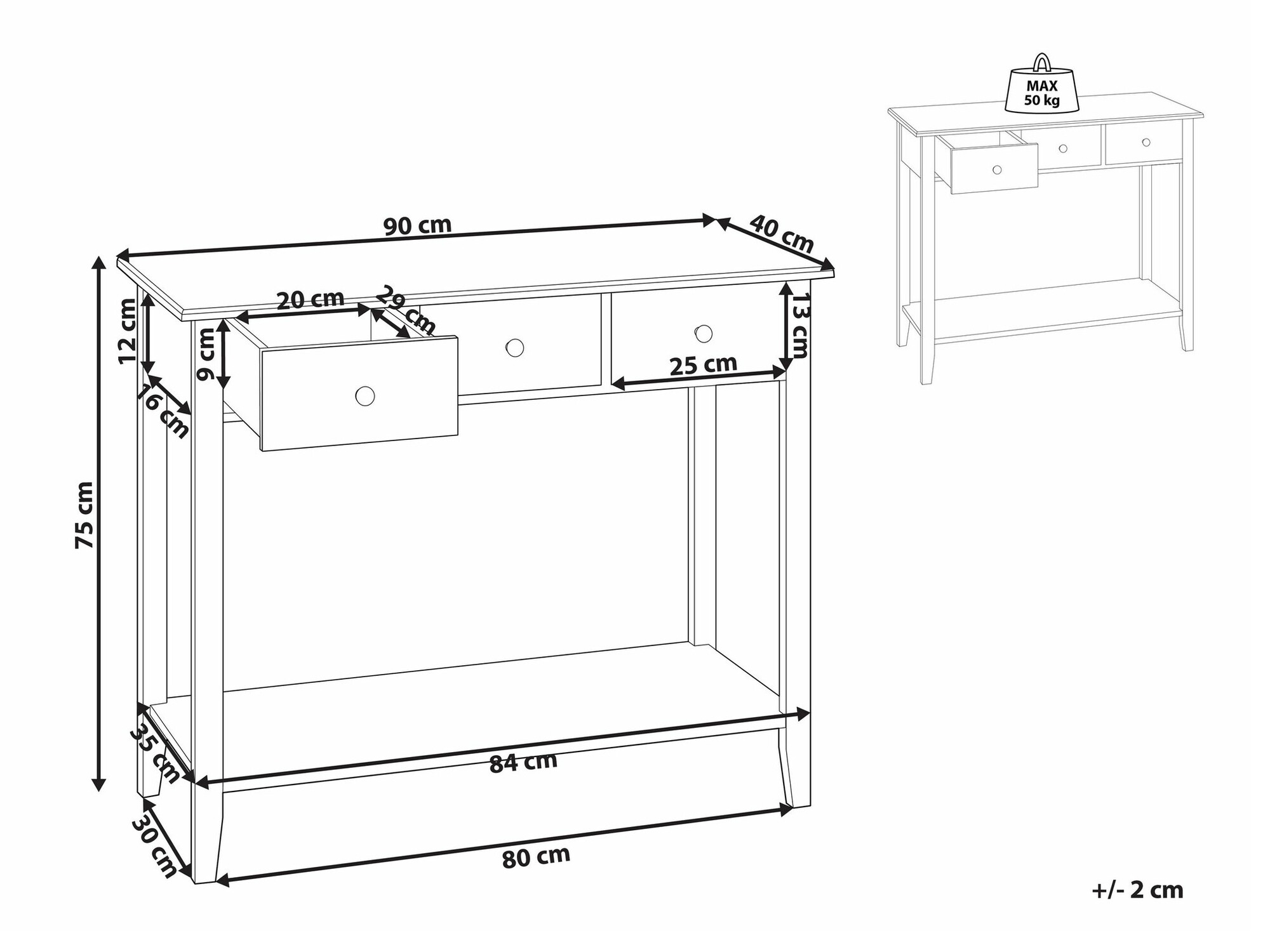 Konzolni stolić Berwyn 1671