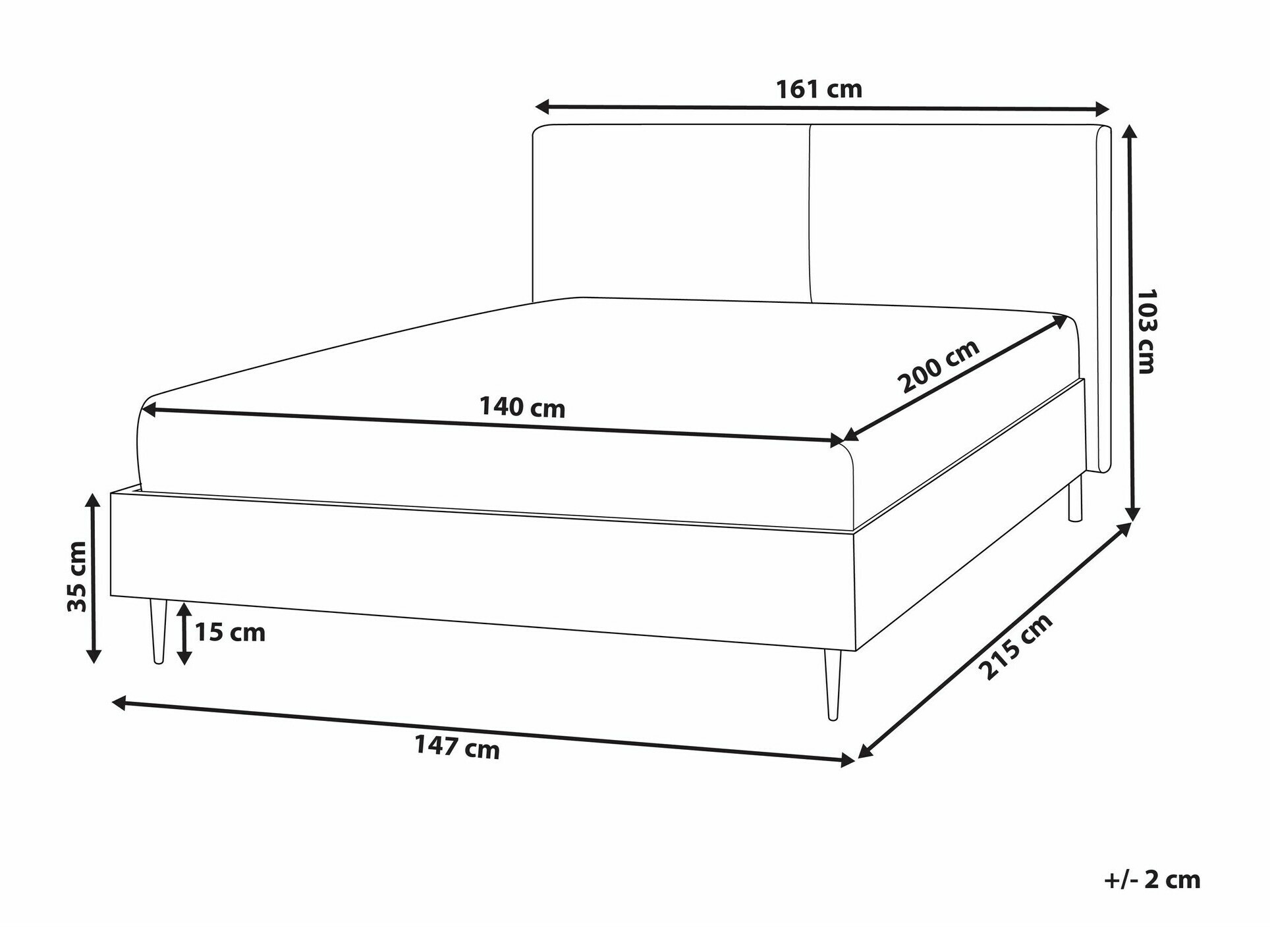 Krevet Berwyn 1674 (Svijetlo smeđa)