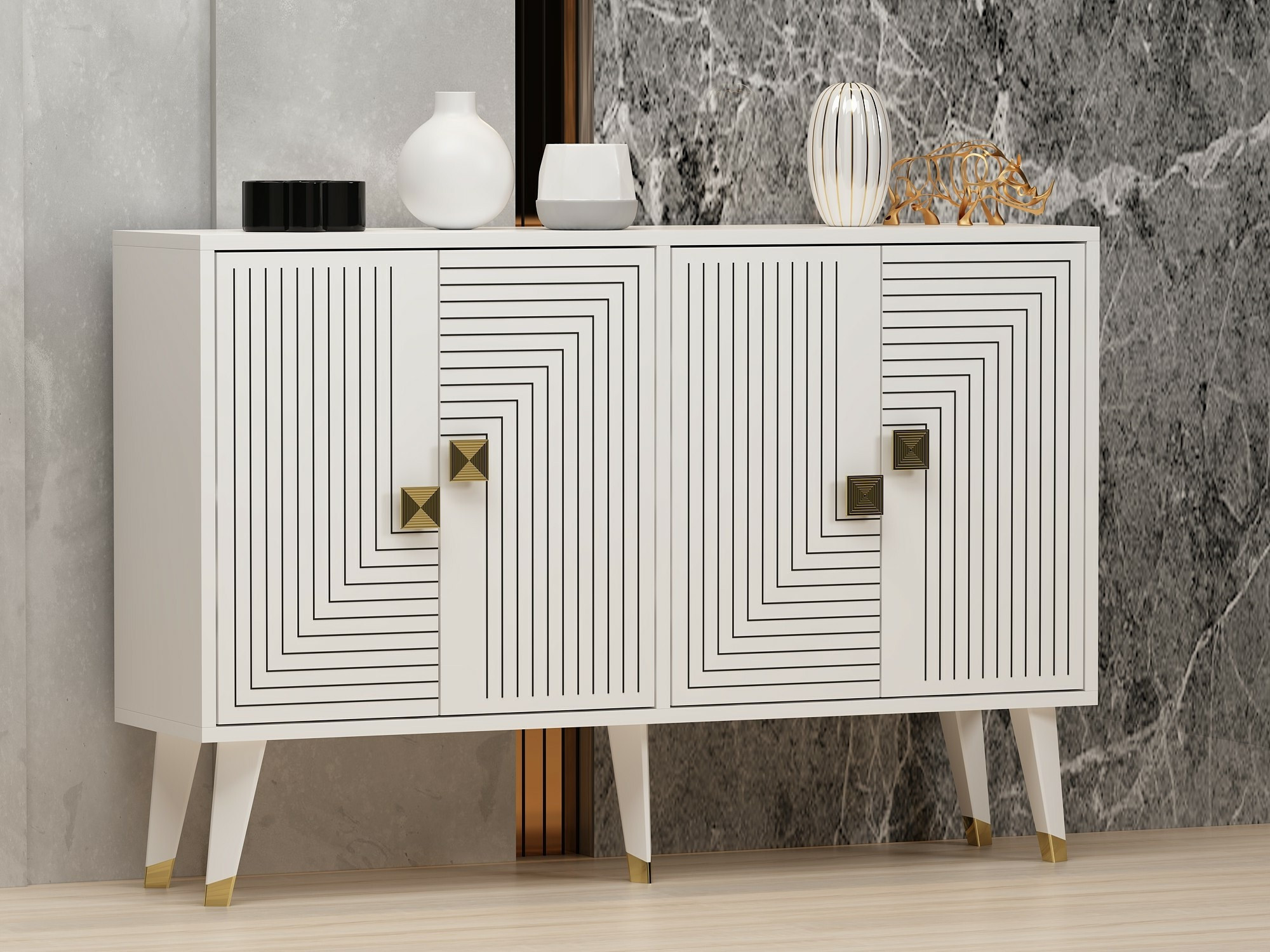 Ormarić Dunliru 105 (Bijela + Zlatna)