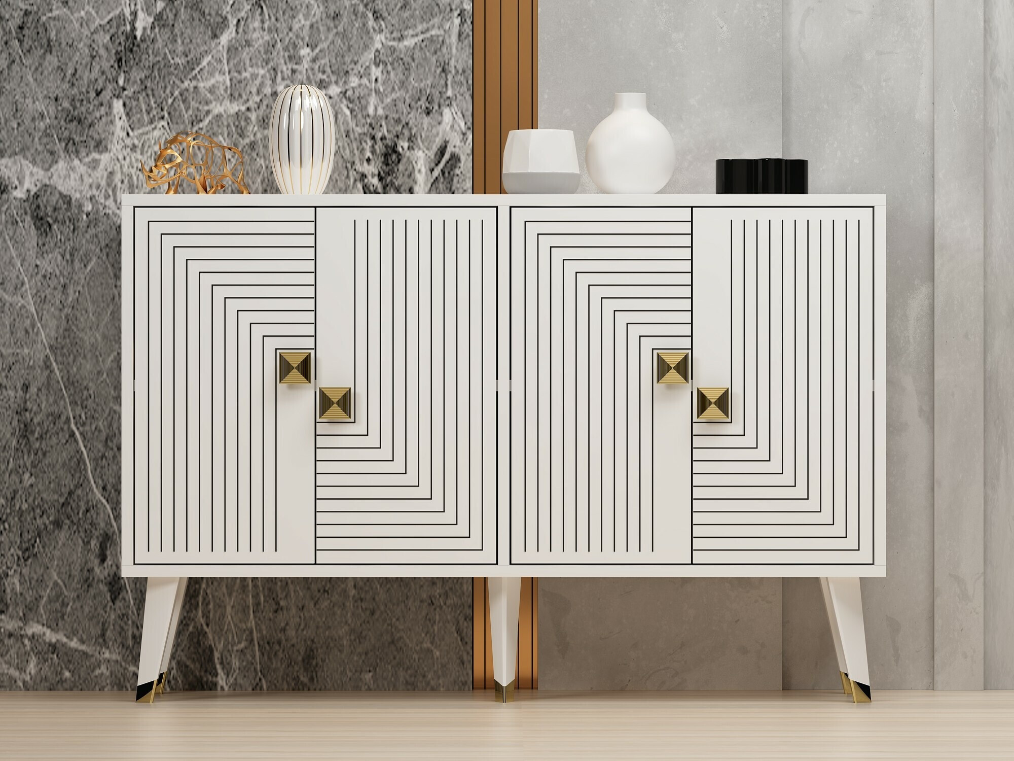 Ormarić Dunliru 105 (Bijela + Zlatna)