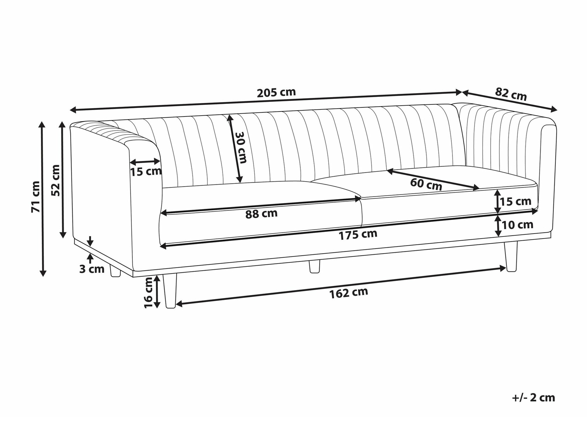 Kauč Berwyn 1682 (Bež)