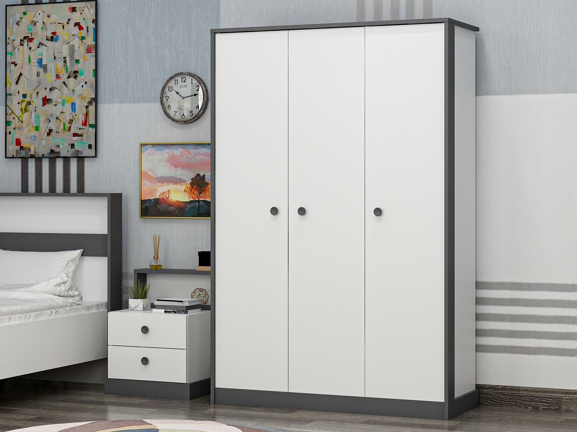 Ormar Marelbe 101 (Bijela + Antracit)