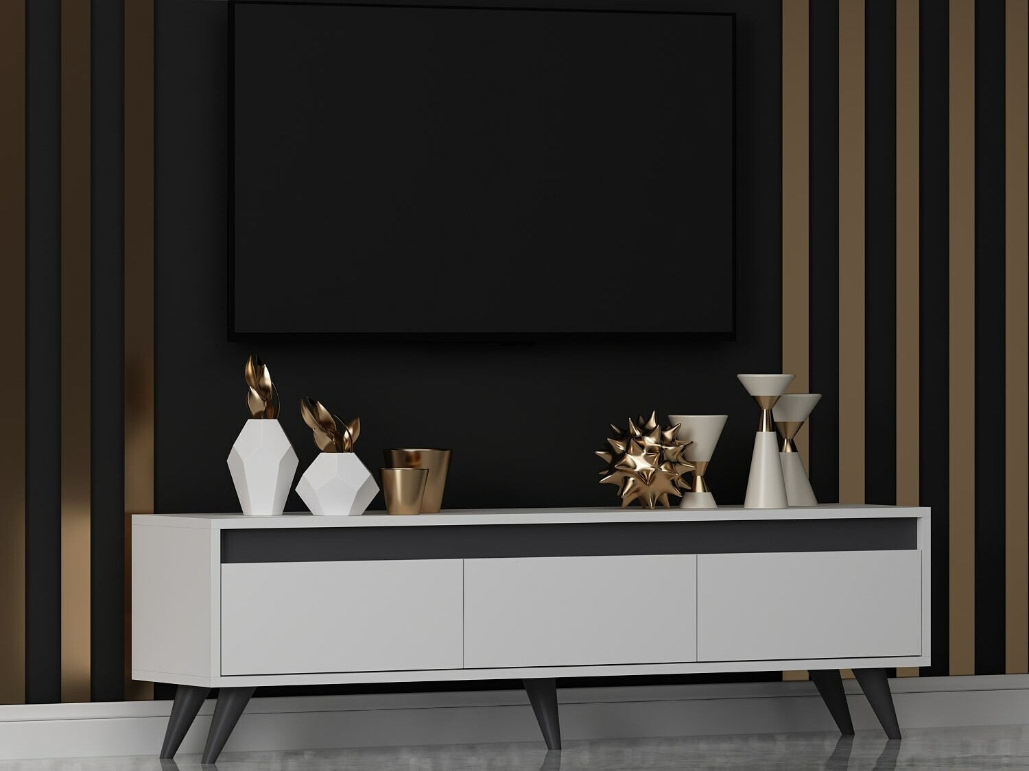 TV stol Kailua 1956 (Bijela + Antracit)