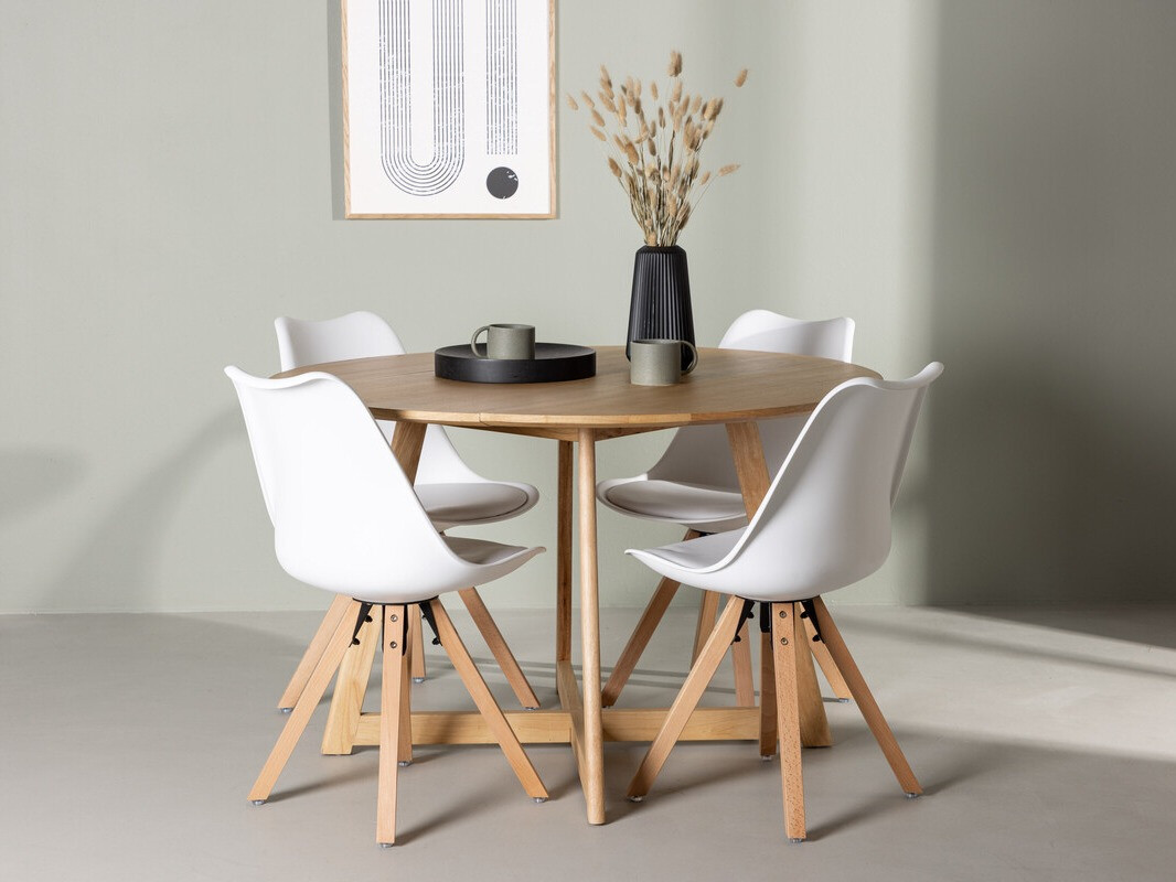 Blagovaonski set Dallas 4323 (Bijela + Svijetlo drvo)