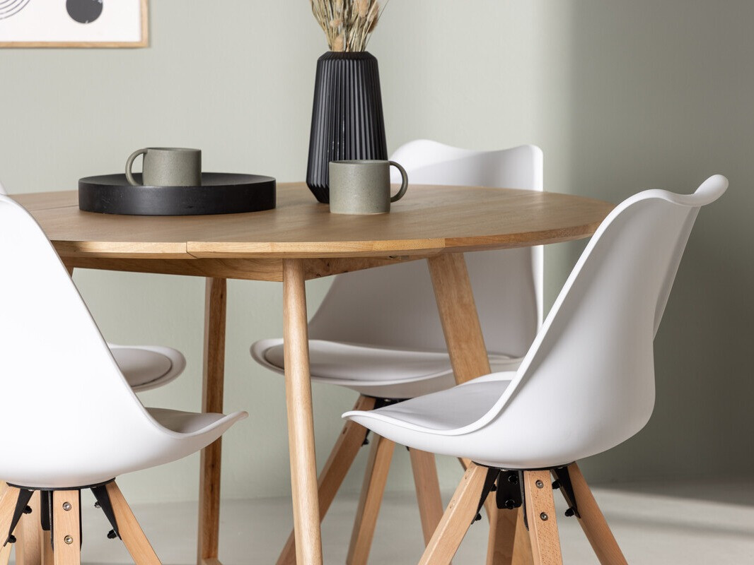 Blagovaonski set Dallas 4323 (Bijela + Svijetlo drvo)