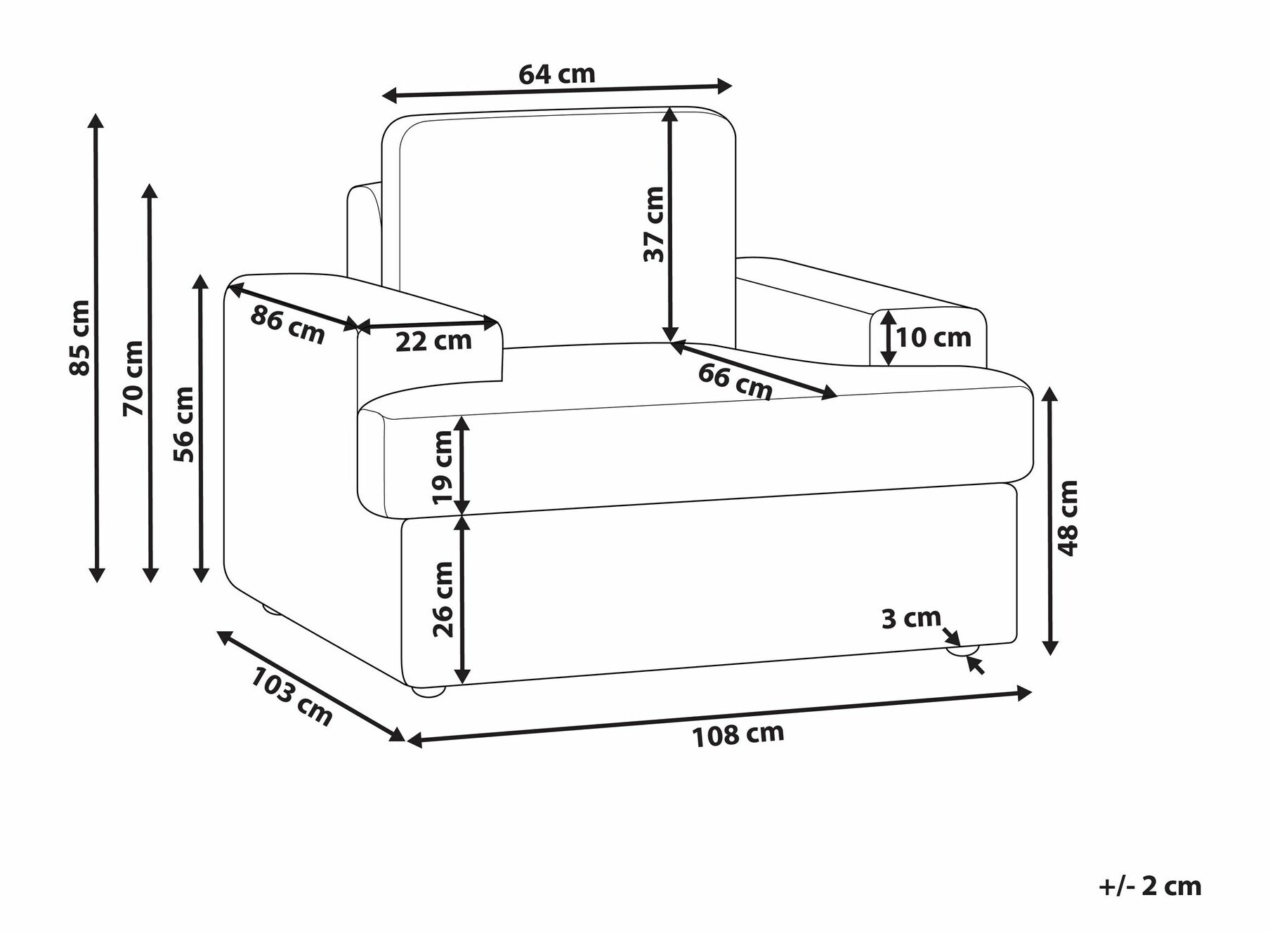Fotelja Berwyn 1689 (Svijetlo siva)