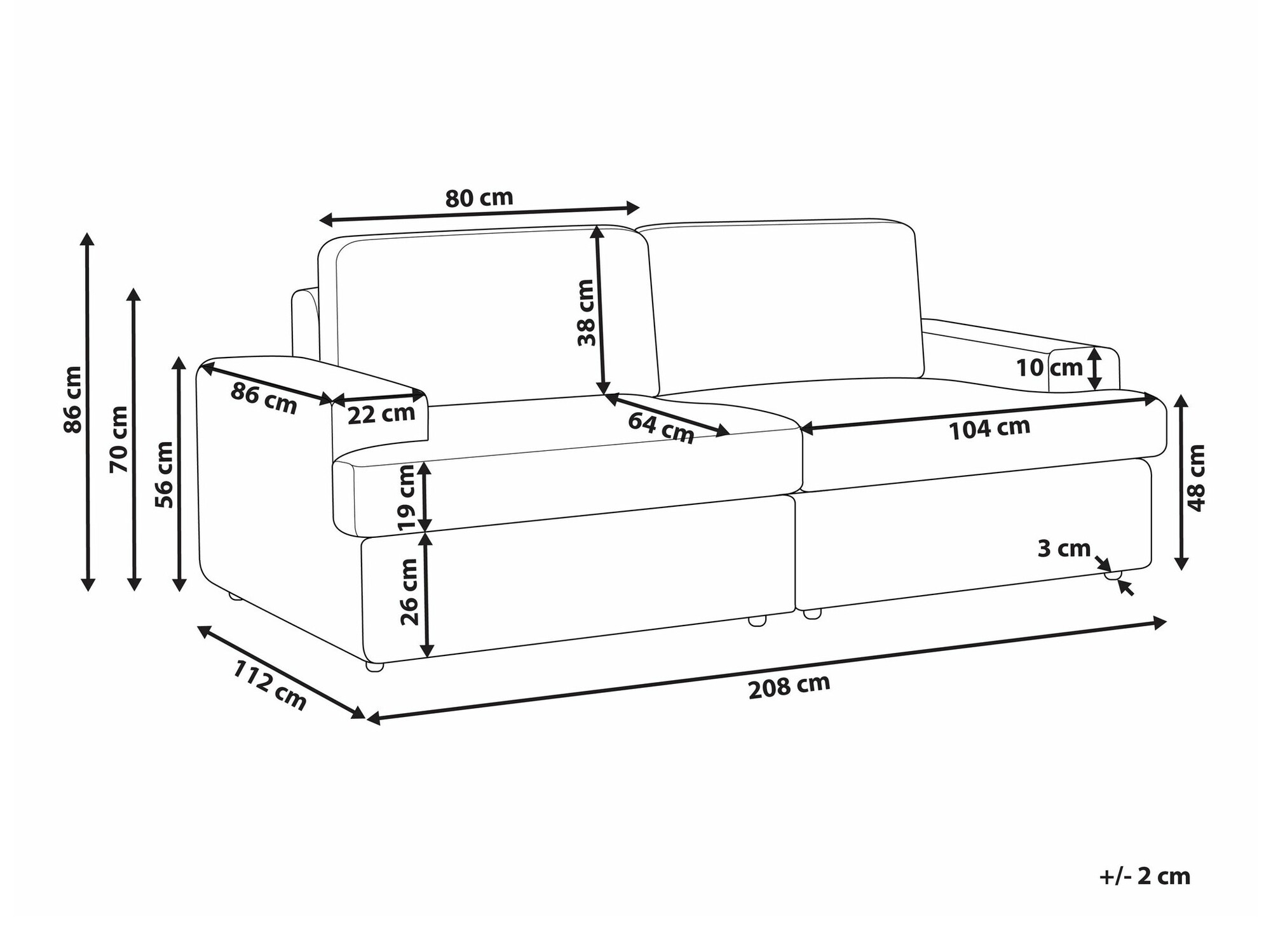 Kauč Berwyn 1690 (Taupe)