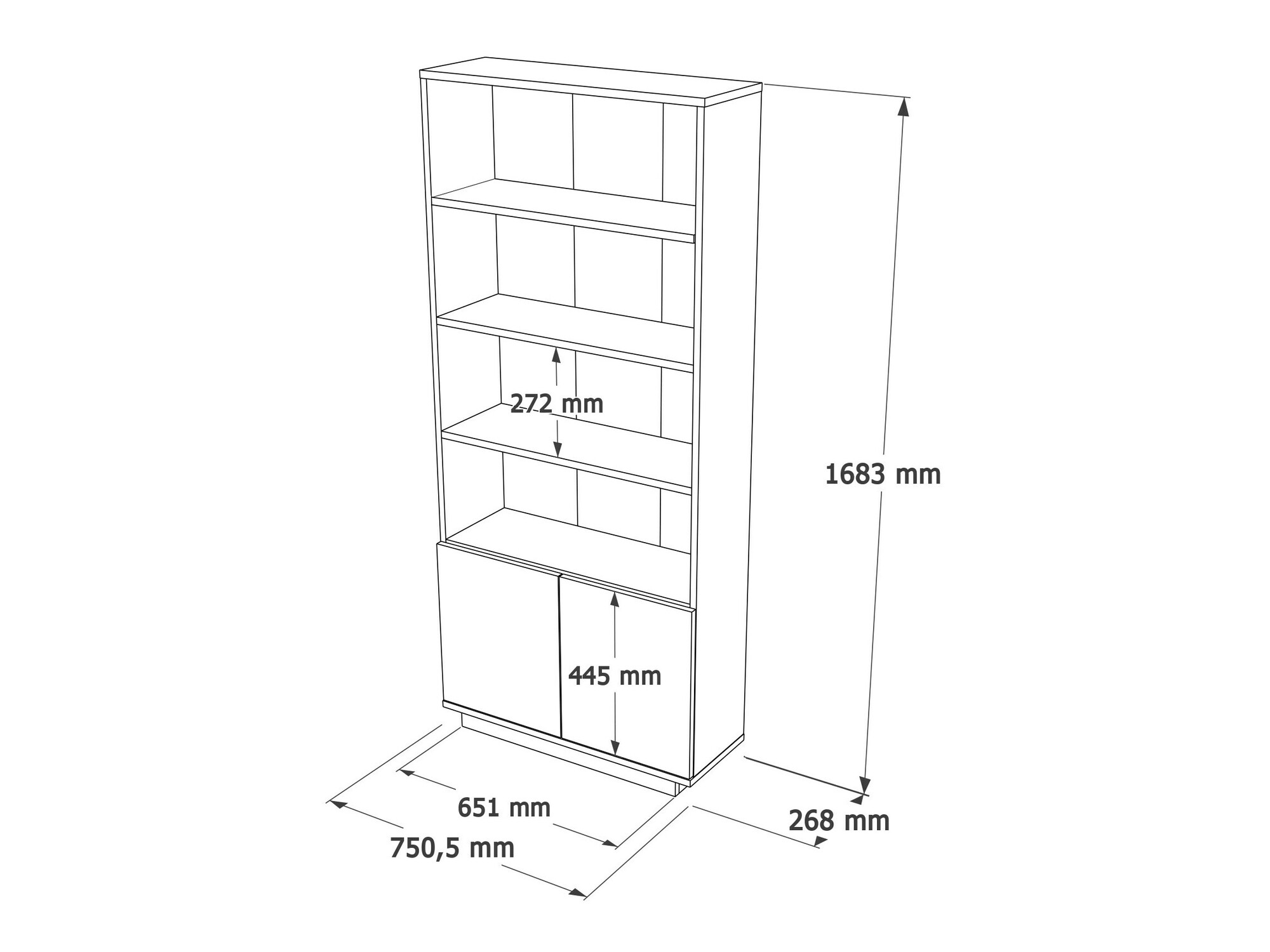 Polica Kailua 2659 (Bijela + Bor)