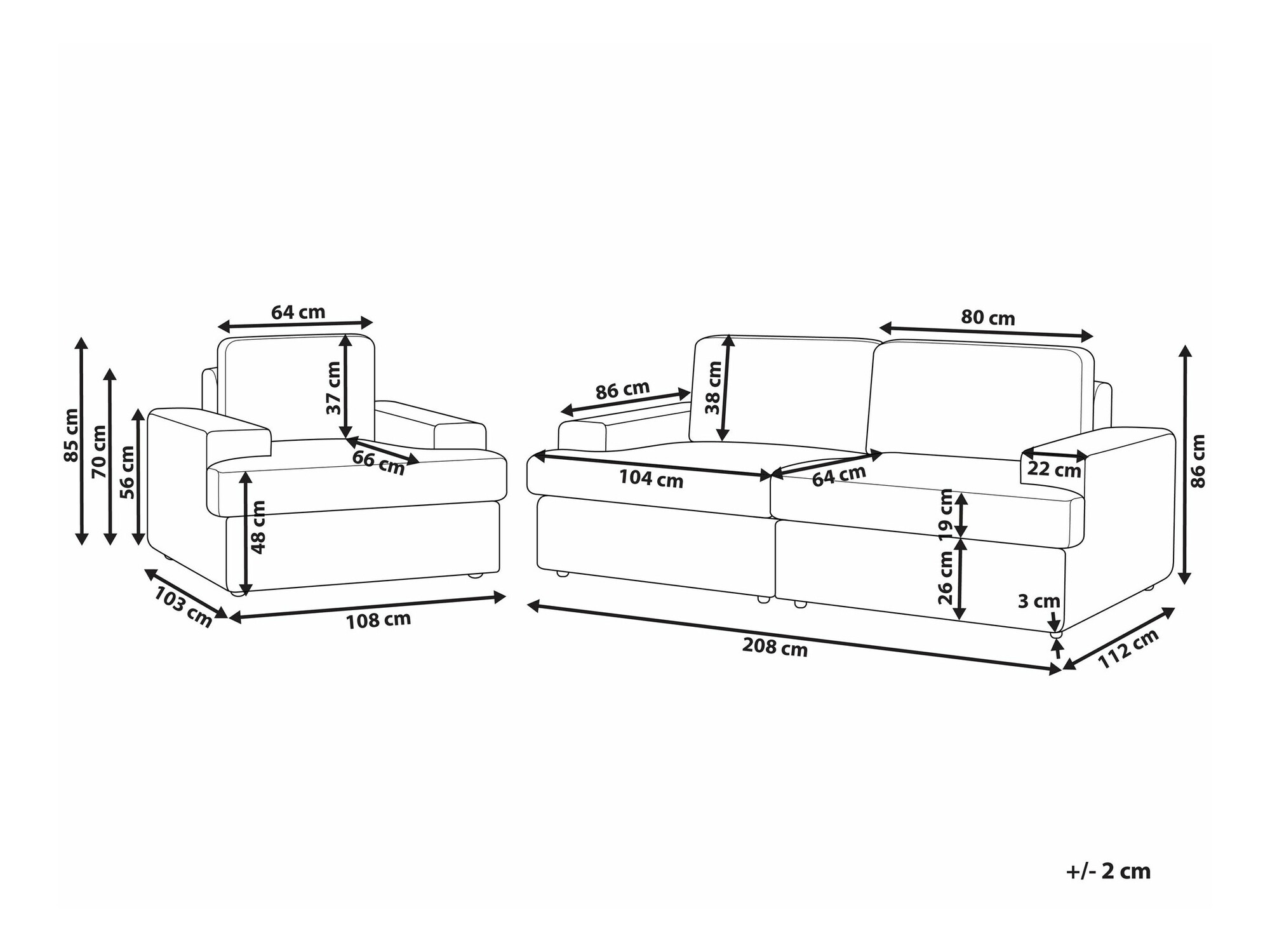 Tapecirani namještaj Berwyn 1692 (Svijetlo siva)