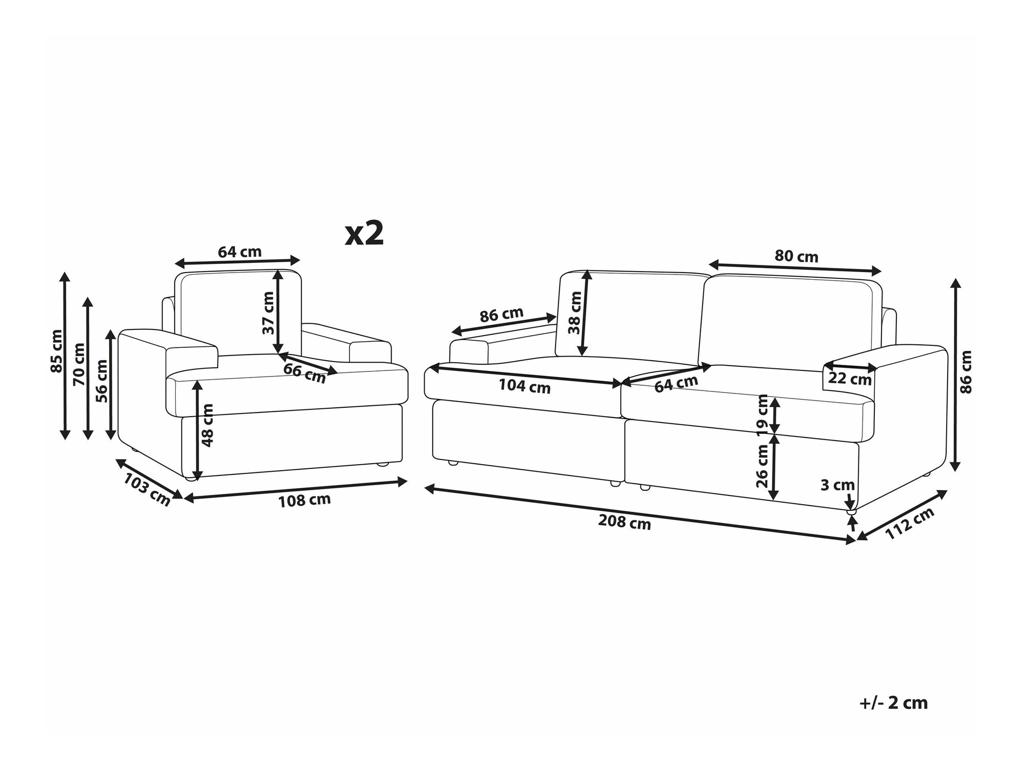 Tapecirani namještaj Berwyn 1693 (Taupe)