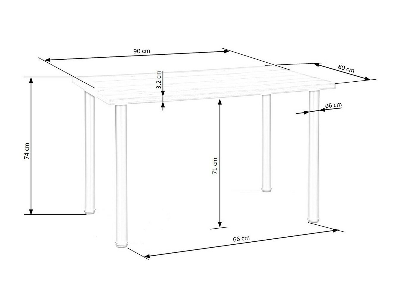 Stol Houston 1062 (Hrast Wotan + Crna)
