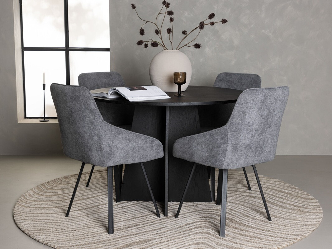 Blagovaonski set Dallas 4325 (Tamno siva + Crna)