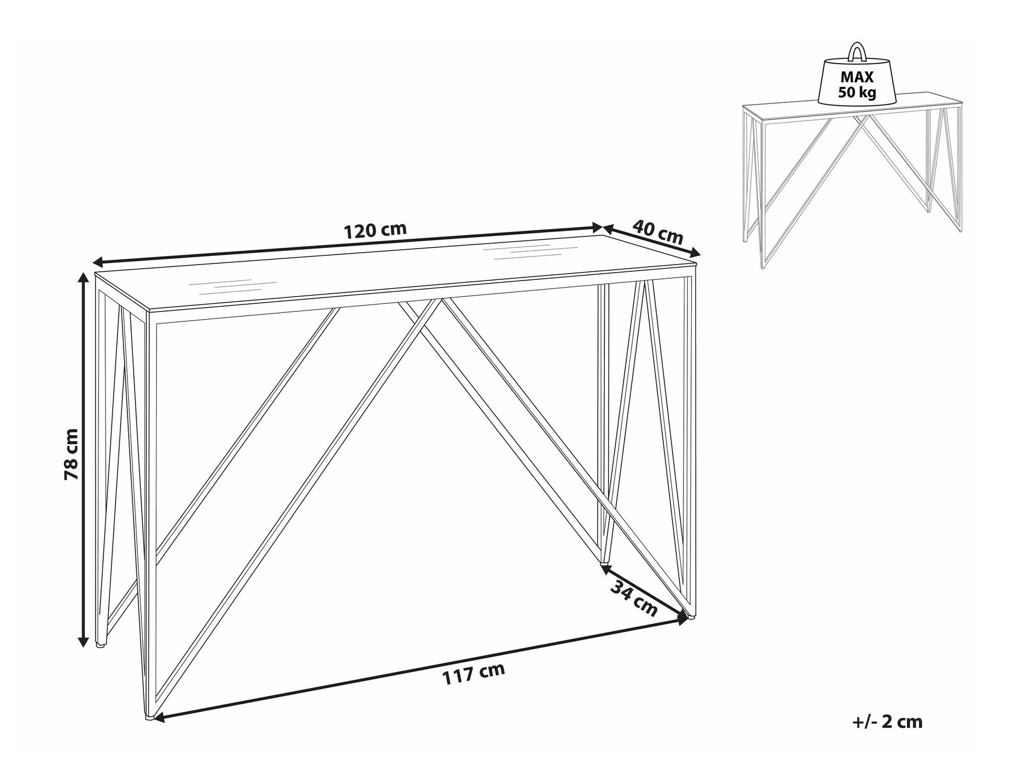 Konzolni stolić Berwyn 1698 (Zlatna)