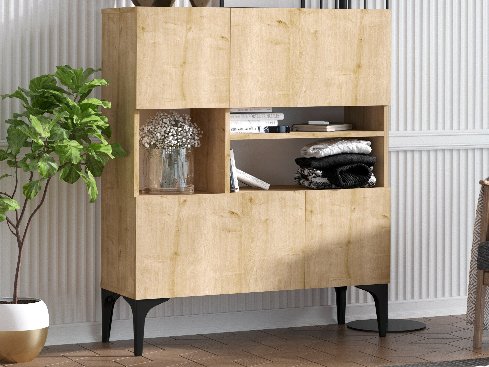 Ormarić Vestesu 139 (Crna + Hrast)