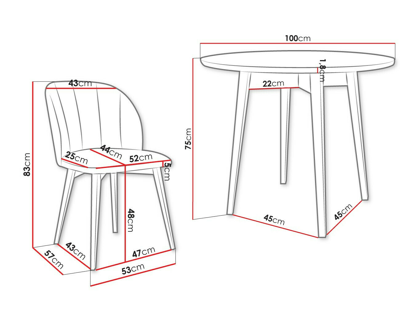 Blagovaonski set Racine 127 (Crna + Magic Velvet 2217)