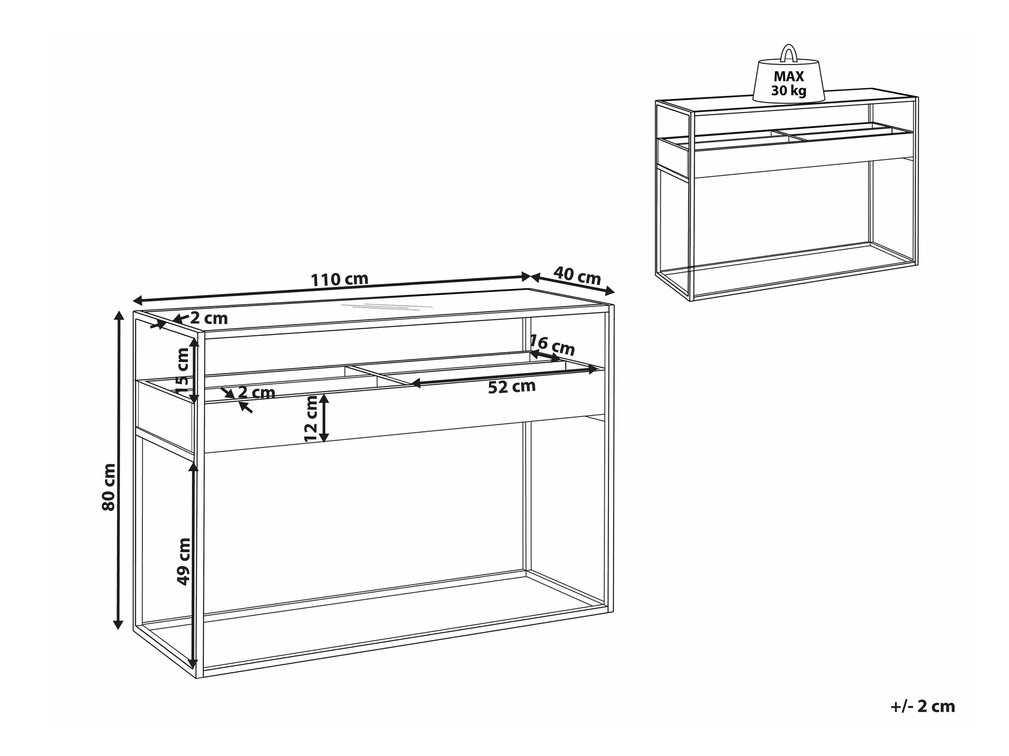 Konzolni stolić Berwyn 1712