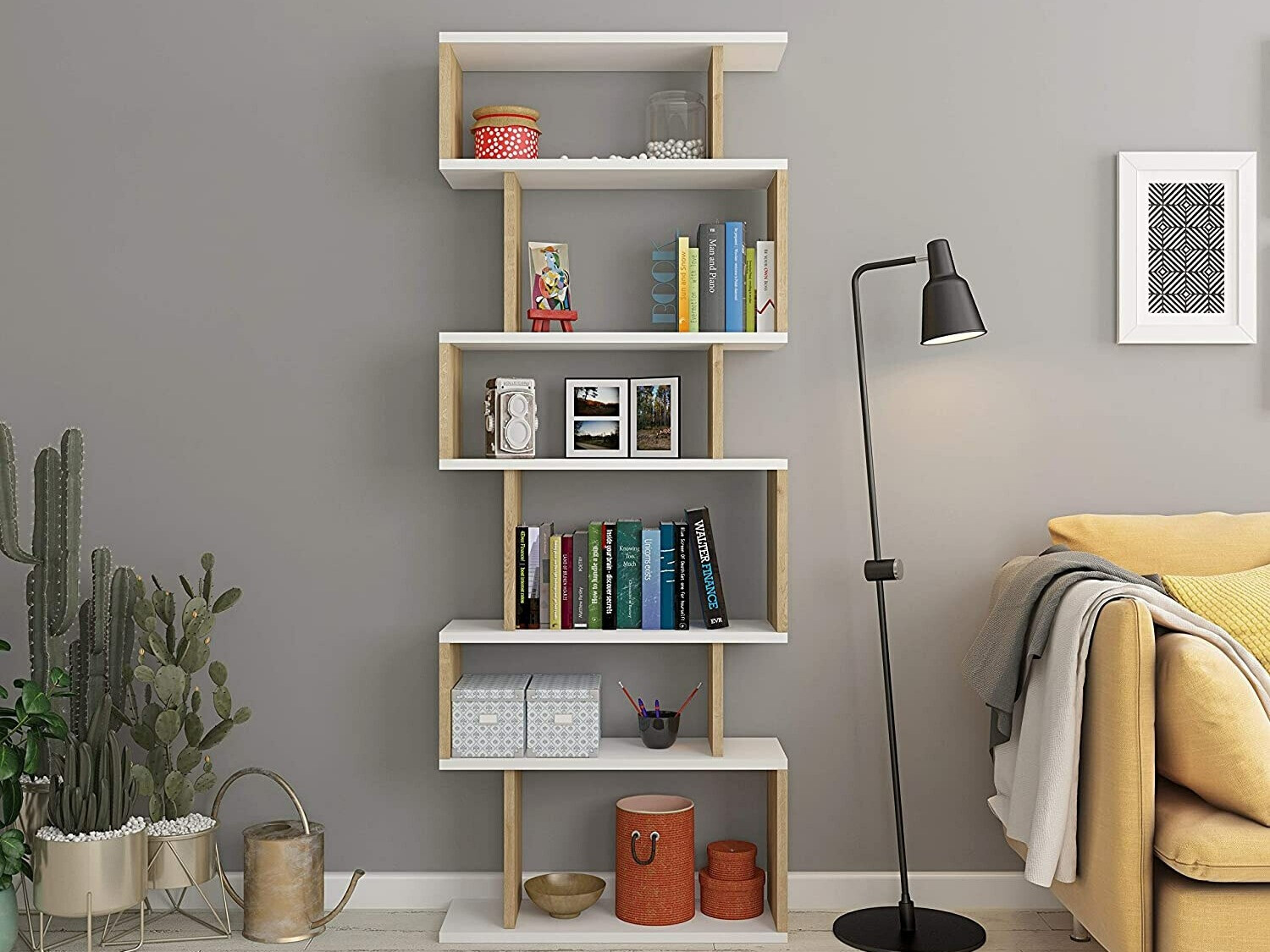 Polica Kailua 1834 (Bijela + Hrast)