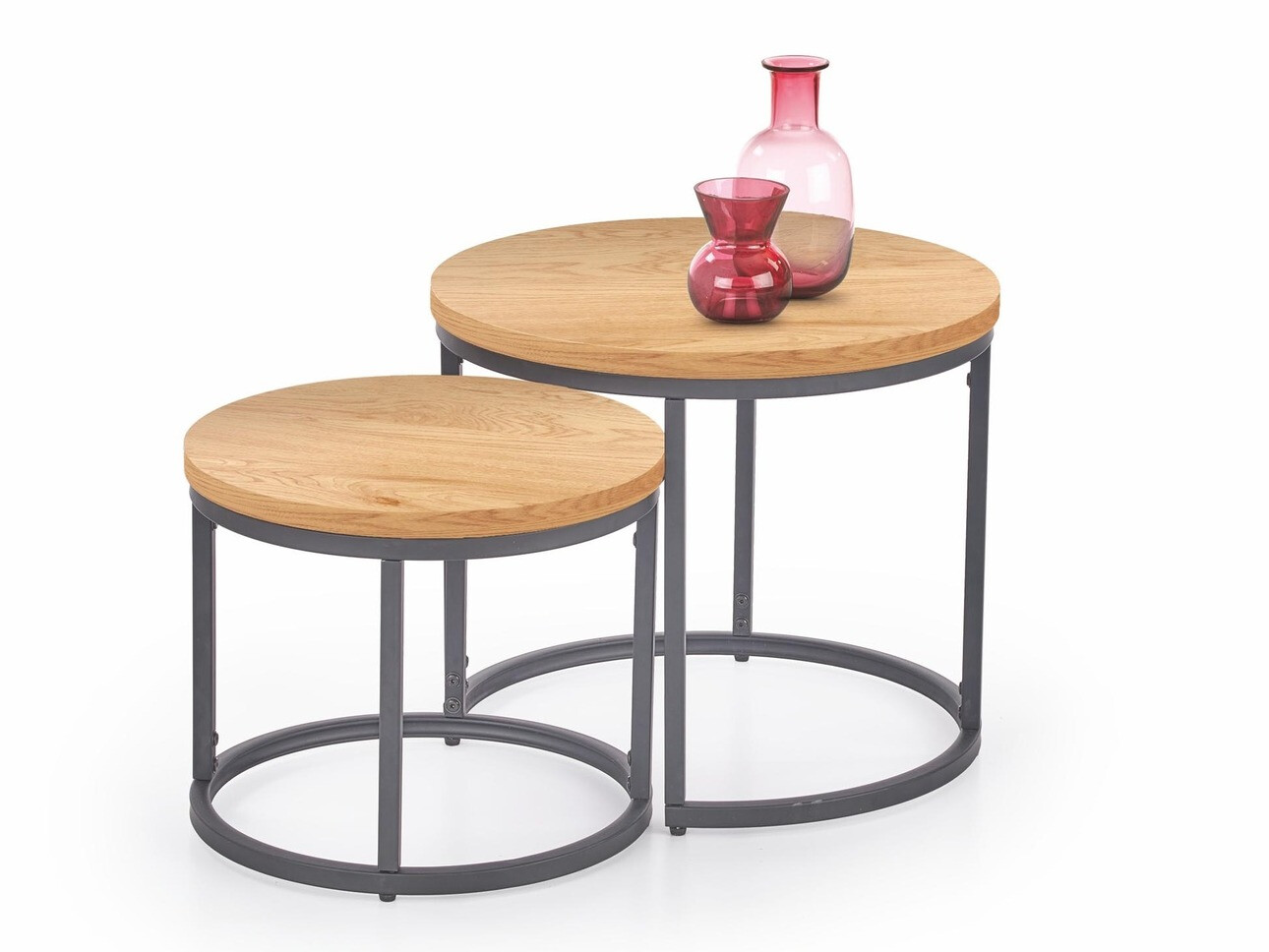 Set stolića za kavu Houston 951 (Zlatni hrast + Crna)